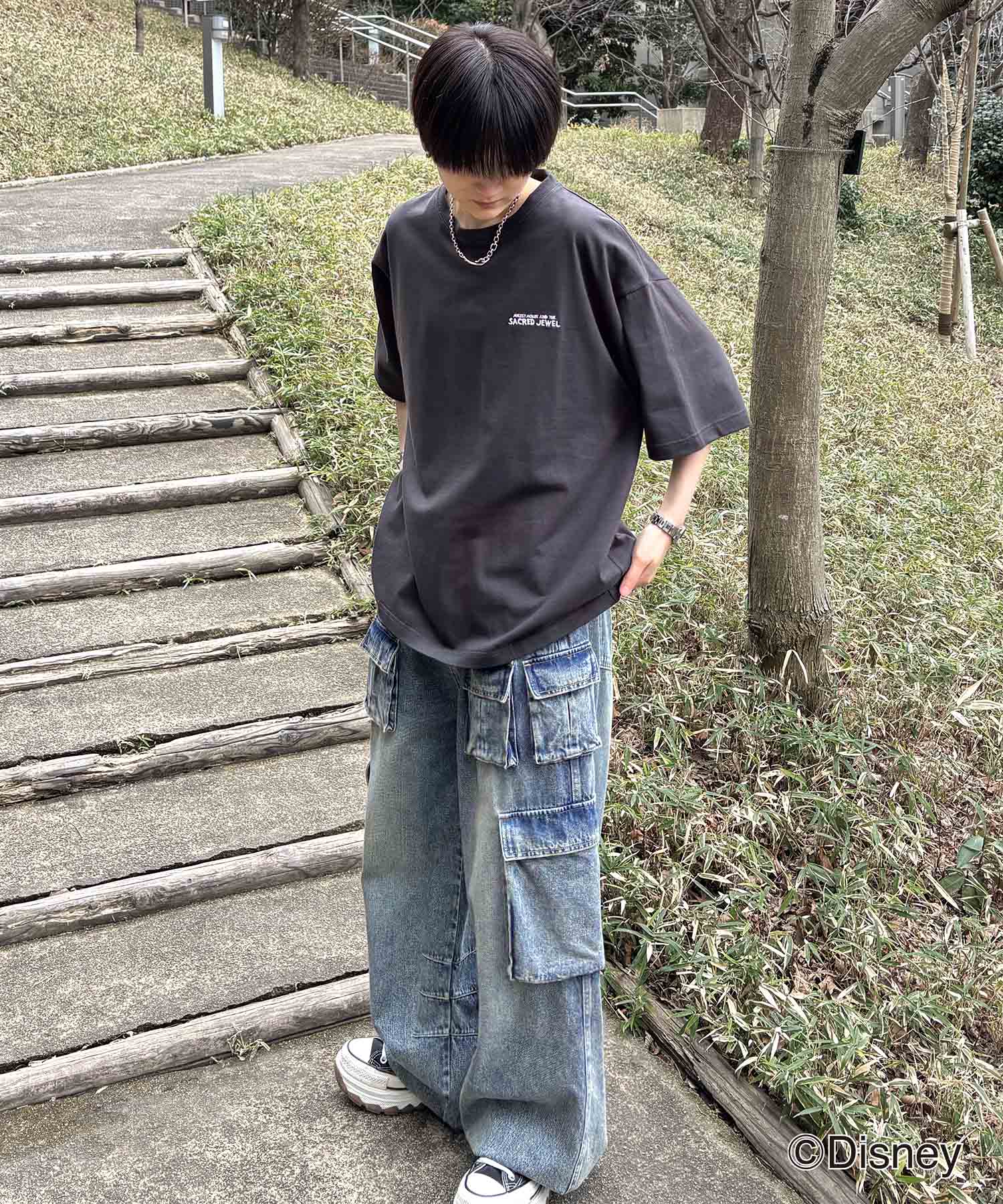 25SS Disney ヴィンテージライクプリント ミッキー ポスタープリント半袖Tシャツ