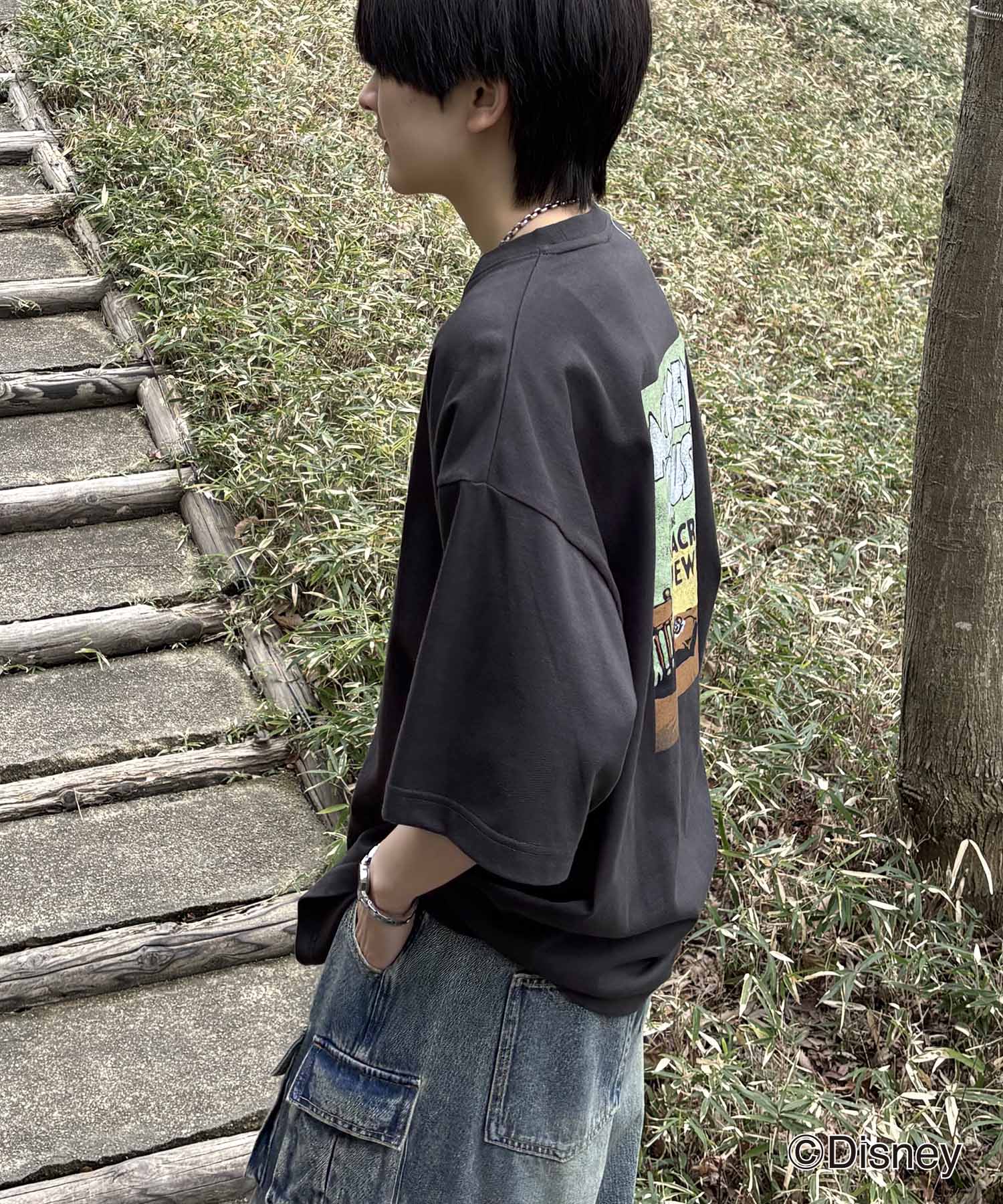 25SS Disney ヴィンテージライクプリント ミッキー ポスタープリント半袖Tシャツ