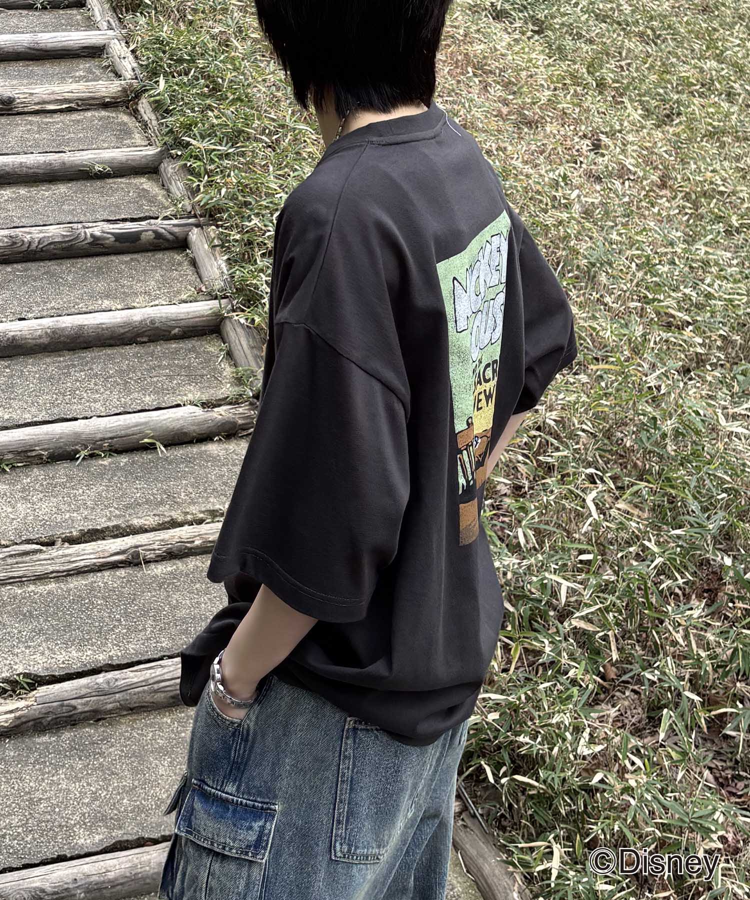 25SS Disney ヴィンテージライクプリント ミッキー ポスタープリント半袖Tシャツ