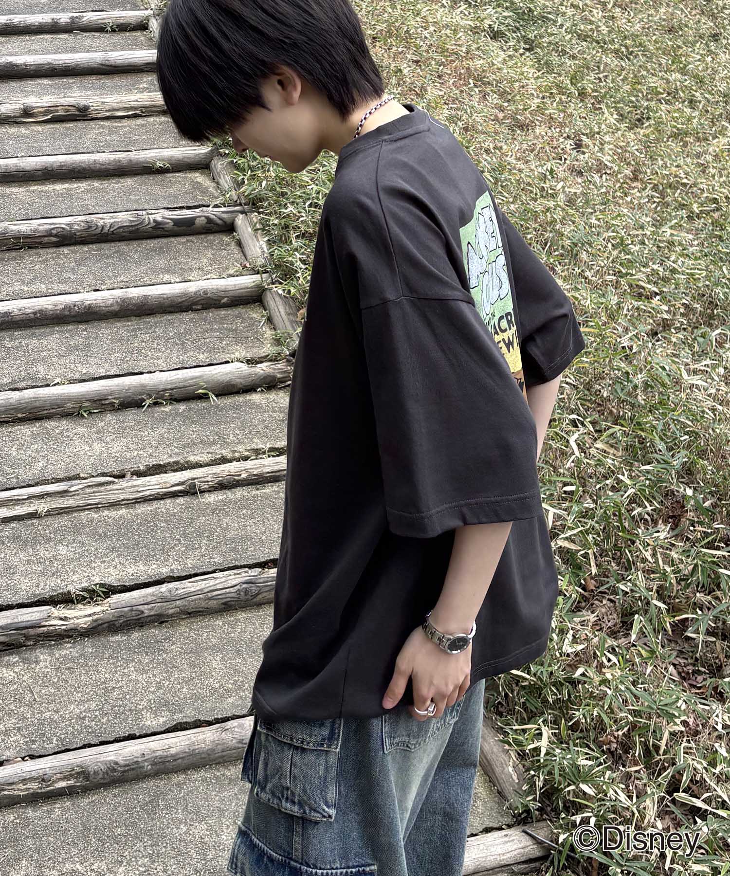 25SS Disney ヴィンテージライクプリント ミッキー ポスタープリント半袖Tシャツ