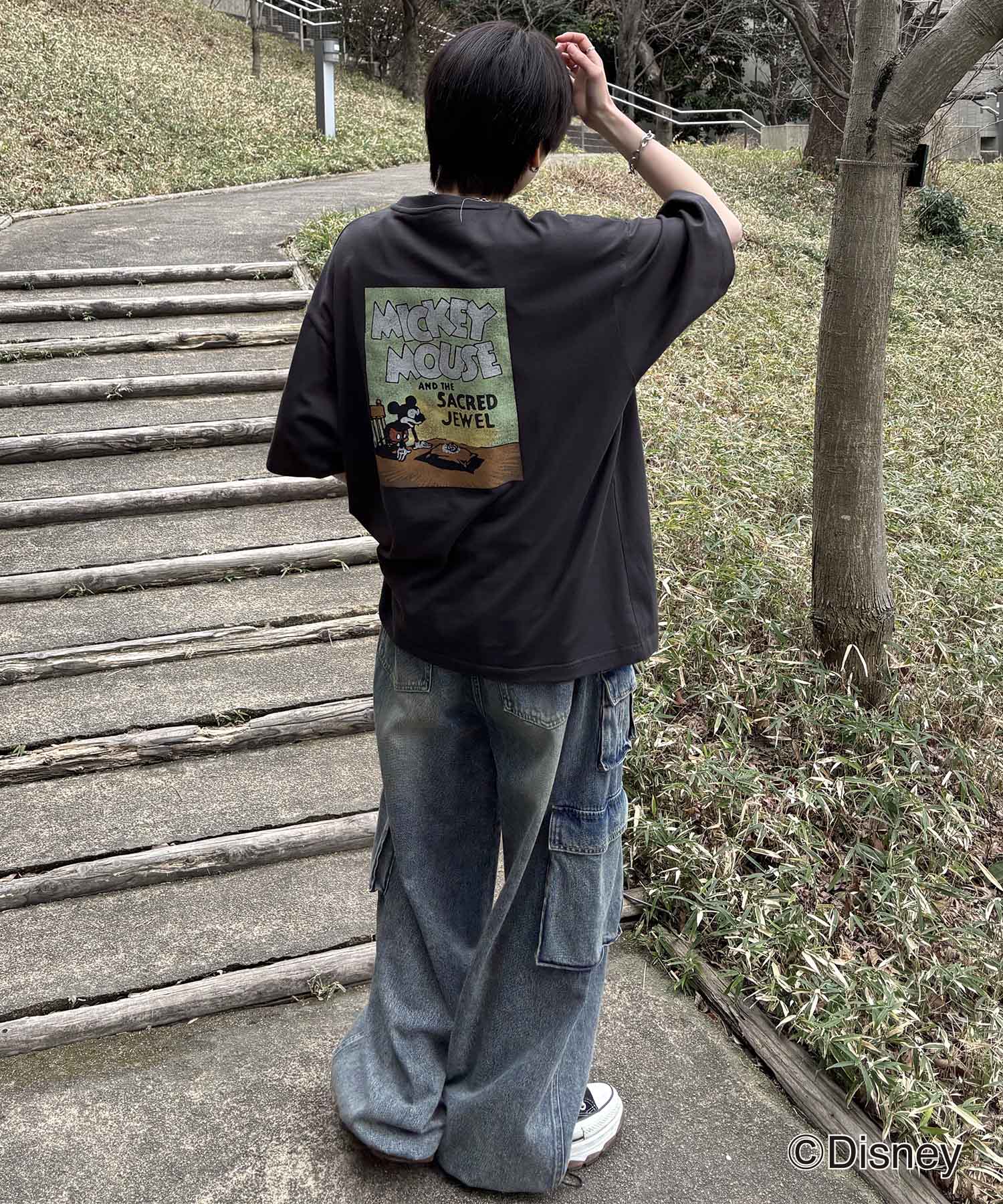 25SS Disney ヴィンテージライクプリント ミッキー ポスタープリント半袖Tシャツ