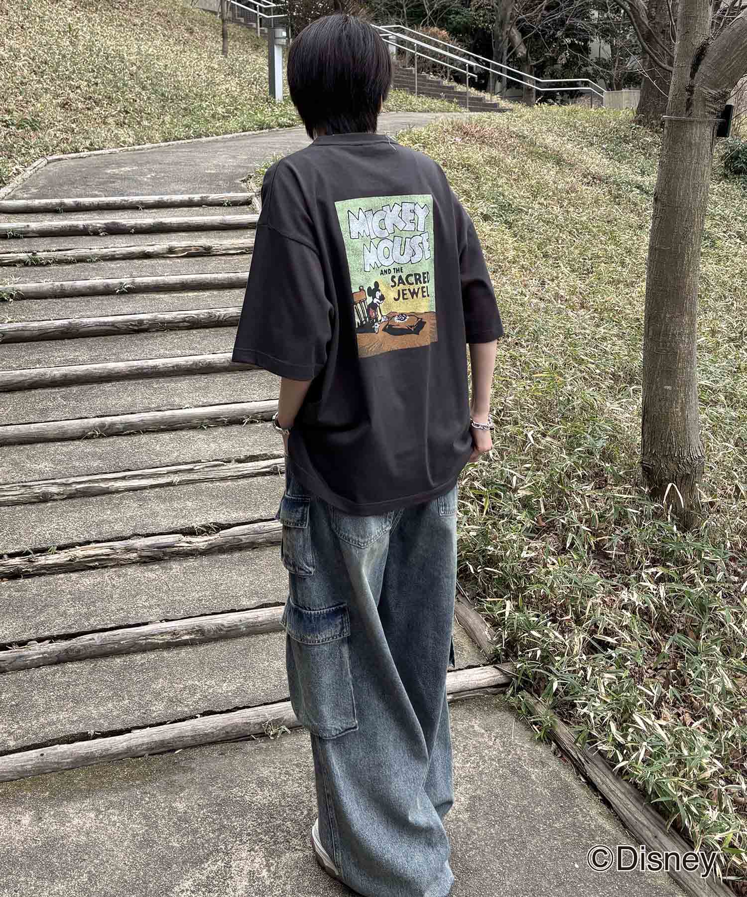 25SS Disney ヴィンテージライクプリント ミッキー ポスタープリント半袖Tシャツ