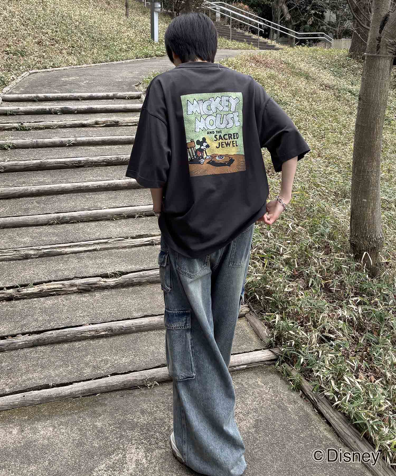 25SS Disney ヴィンテージライクプリント ミッキー ポスタープリント半袖Tシャツ