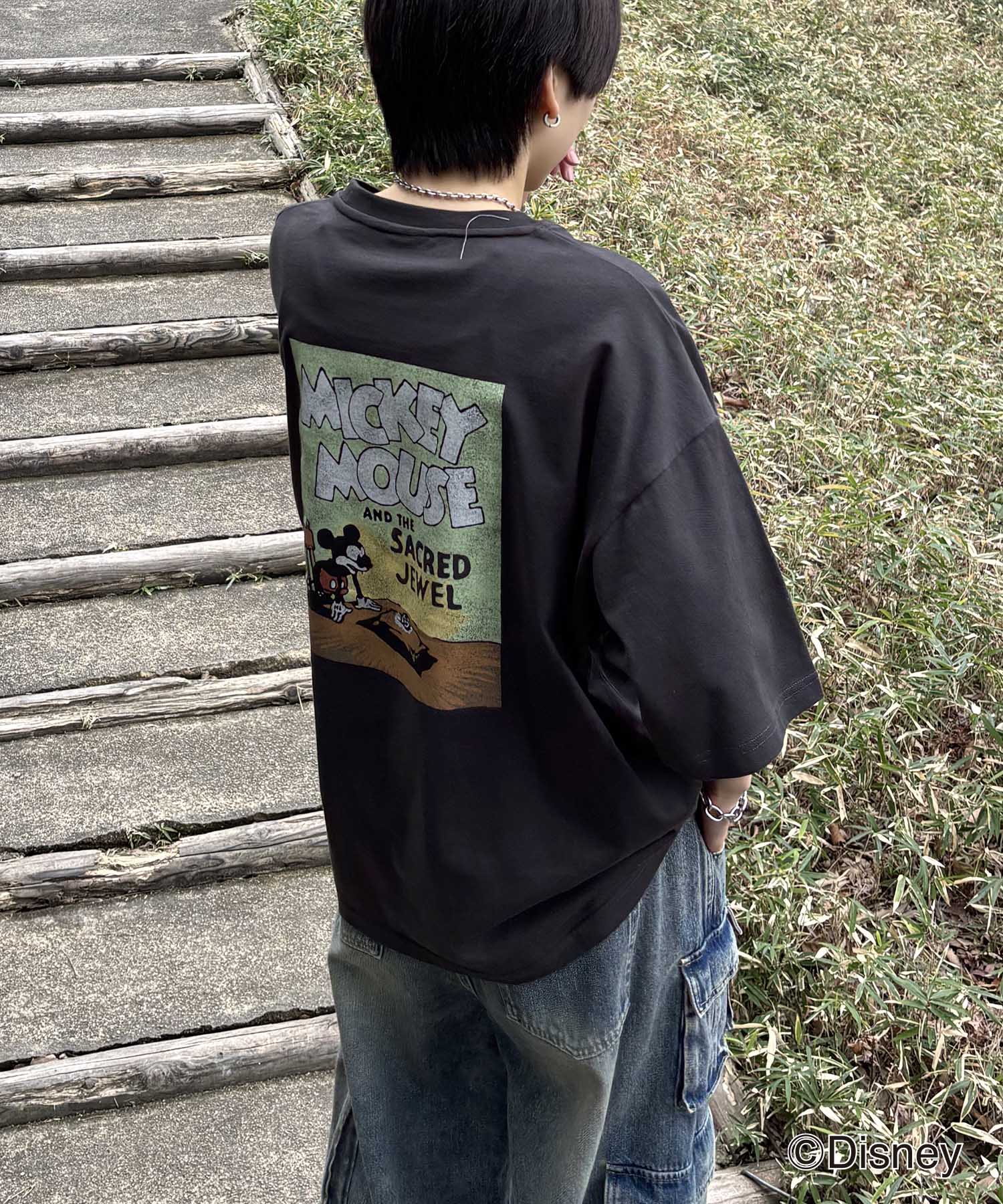 25SS Disney ヴィンテージライクプリント ミッキー ポスタープリント半袖Tシャツ