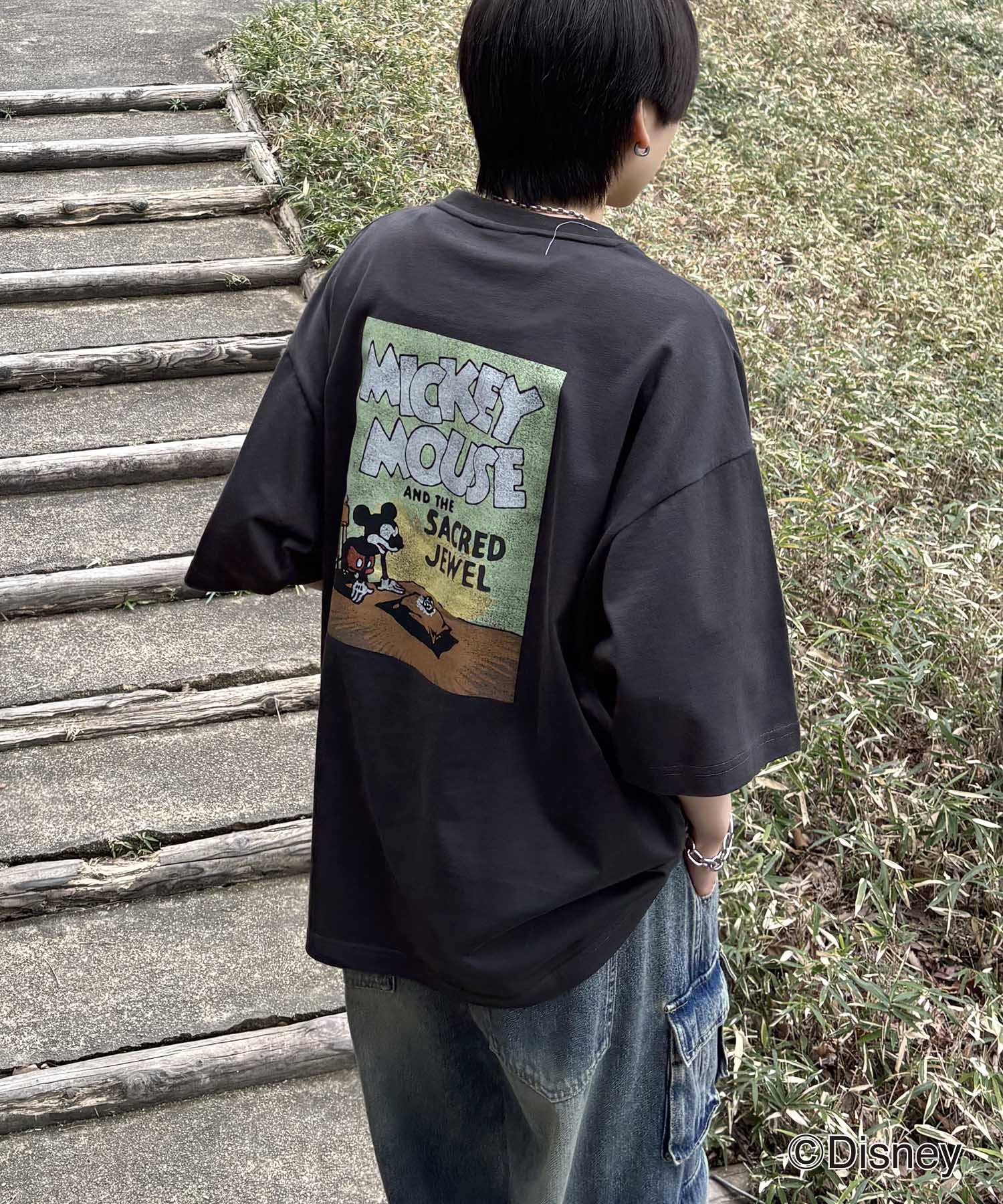 25SS Disney ヴィンテージライクプリント ミッキー ポスタープリント半袖Tシャツ