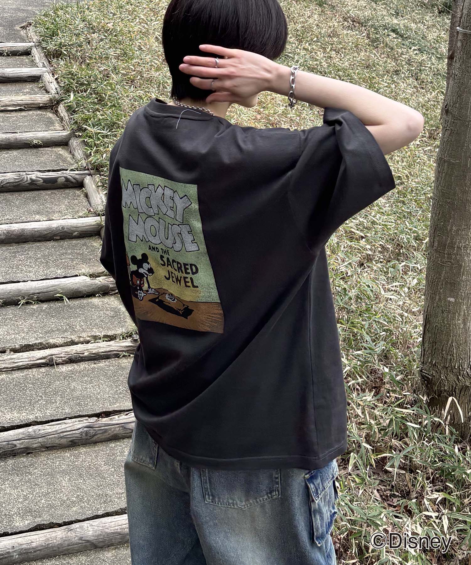 25SS Disney ヴィンテージライクプリント ミッキー ポスタープリント半袖Tシャツ