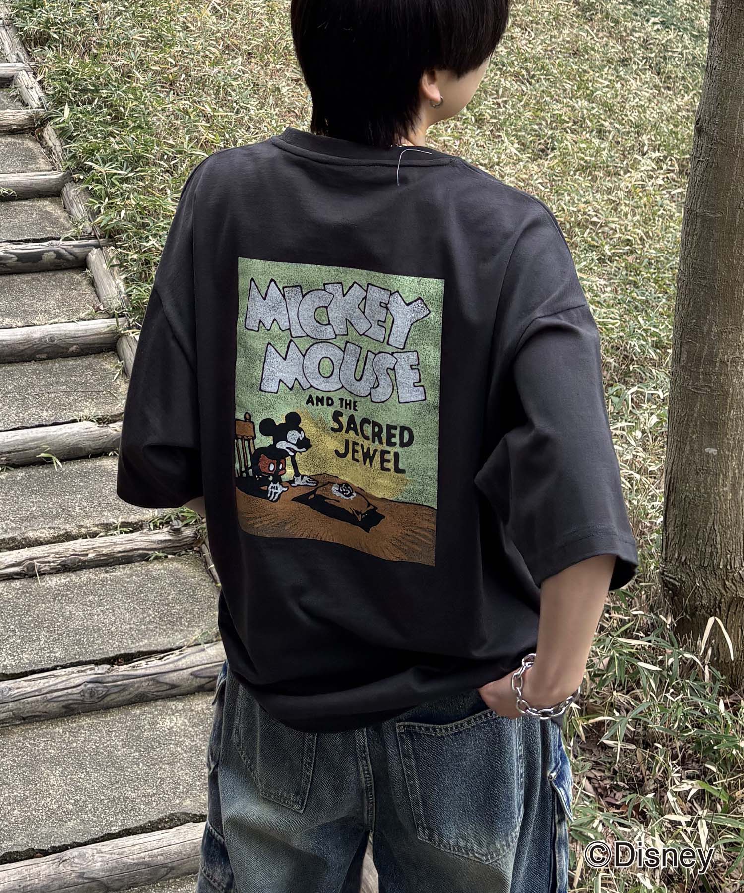 25SS Disney ヴィンテージライクプリント ミッキー ポスタープリント半袖Tシャツ