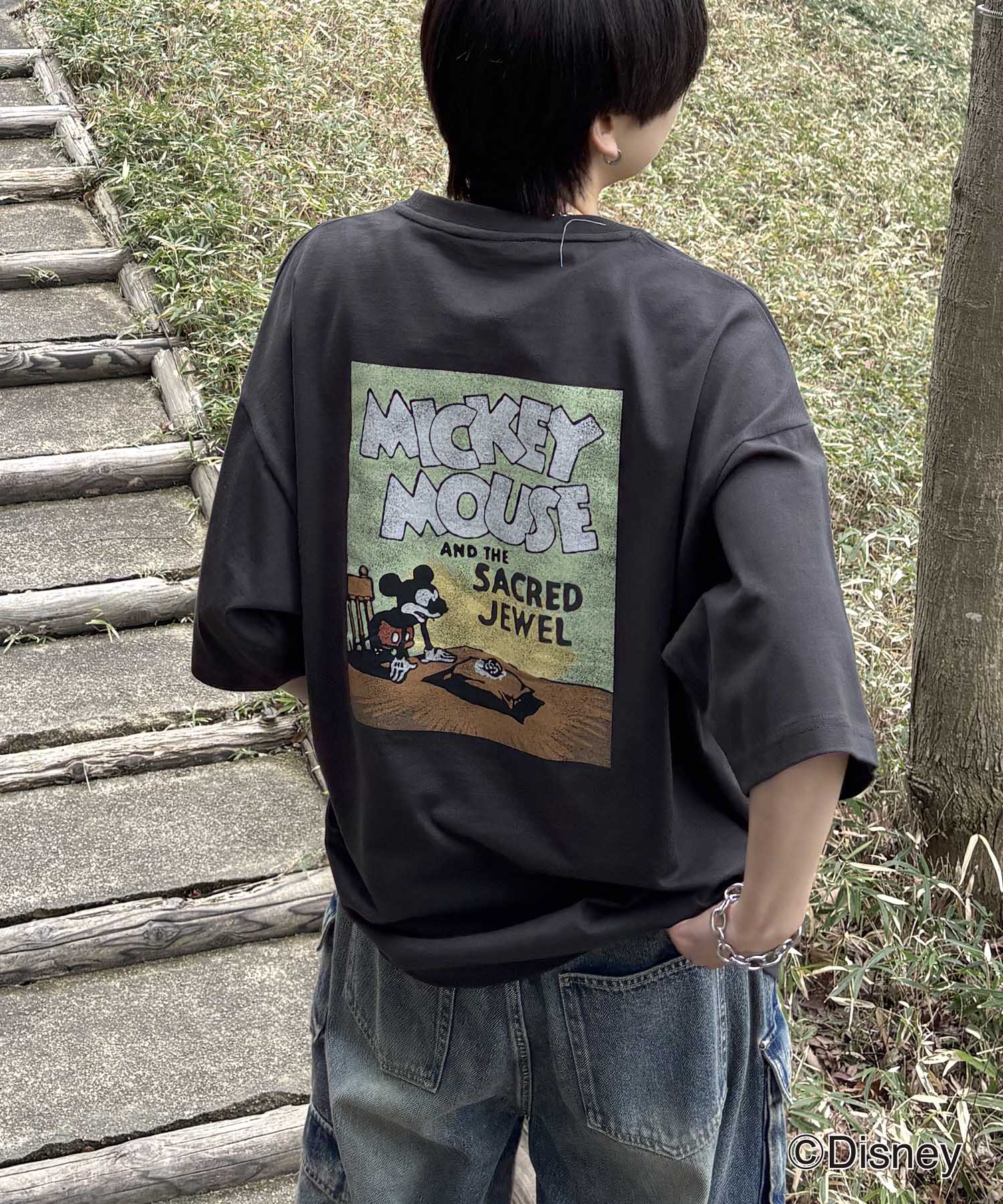 25SS Disney ヴィンテージライクプリント ミッキー ポスタープリント半袖Tシャツ