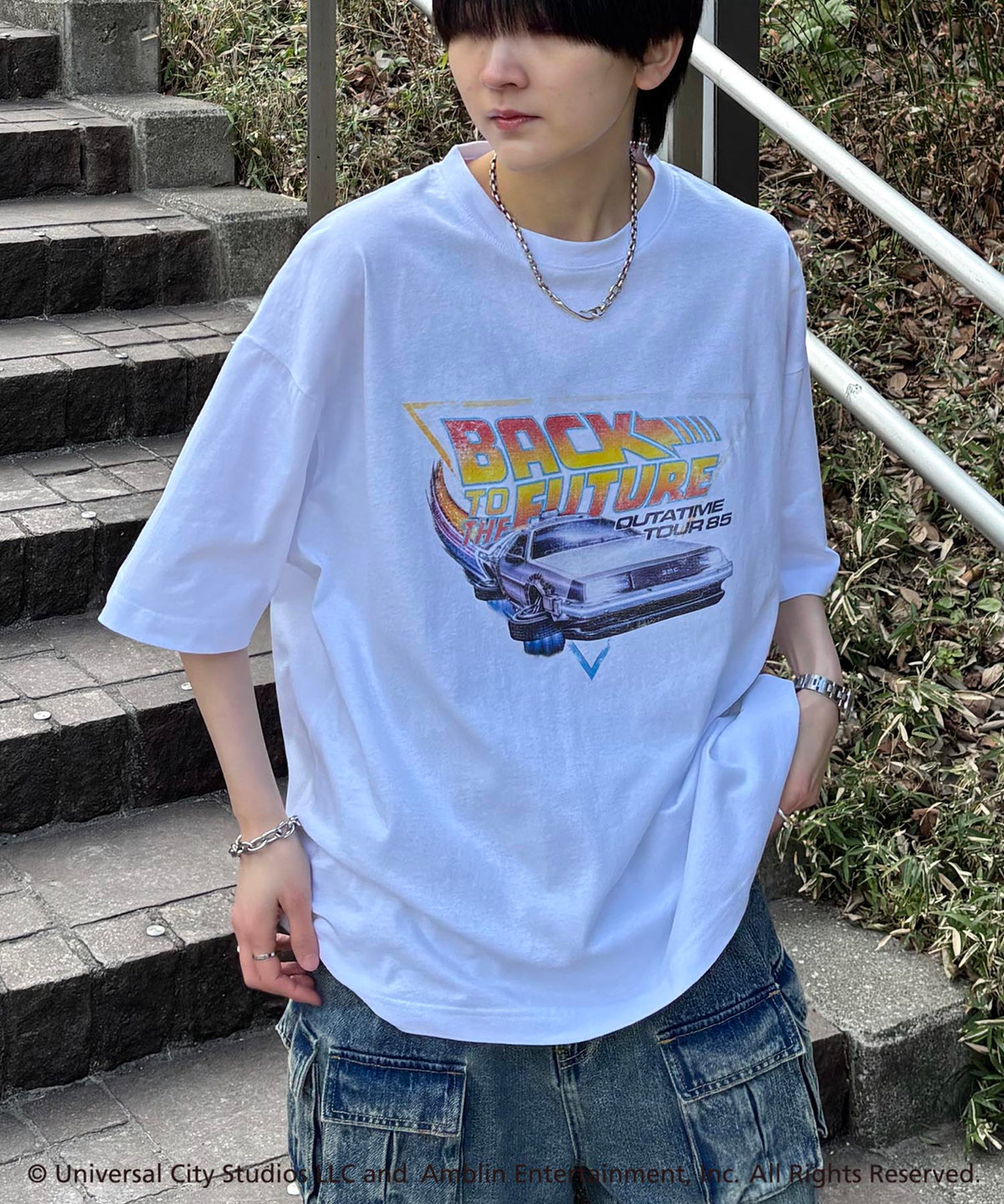 25SS【Back To The Future / バックトゥザフューチャー】retro movie ヴィンテージライク レトロ映画半袖Tシャツ