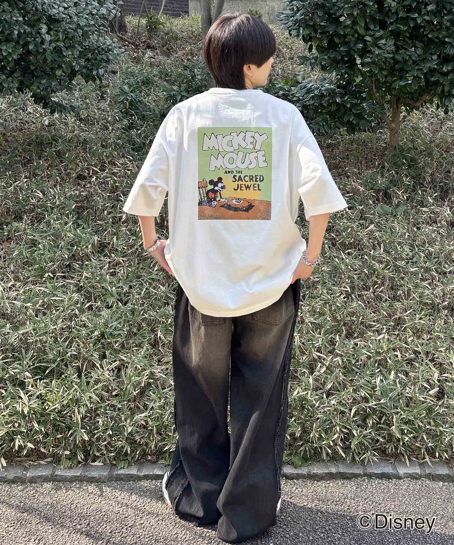 25SS Disney ヴィンテージライクプリント ミッキー ポスタープリント半袖Tシャツ