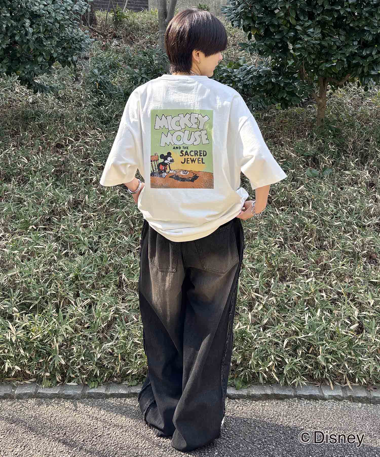 25SS Disney ヴィンテージライクプリント ミッキー ポスタープリント半袖Tシャツ