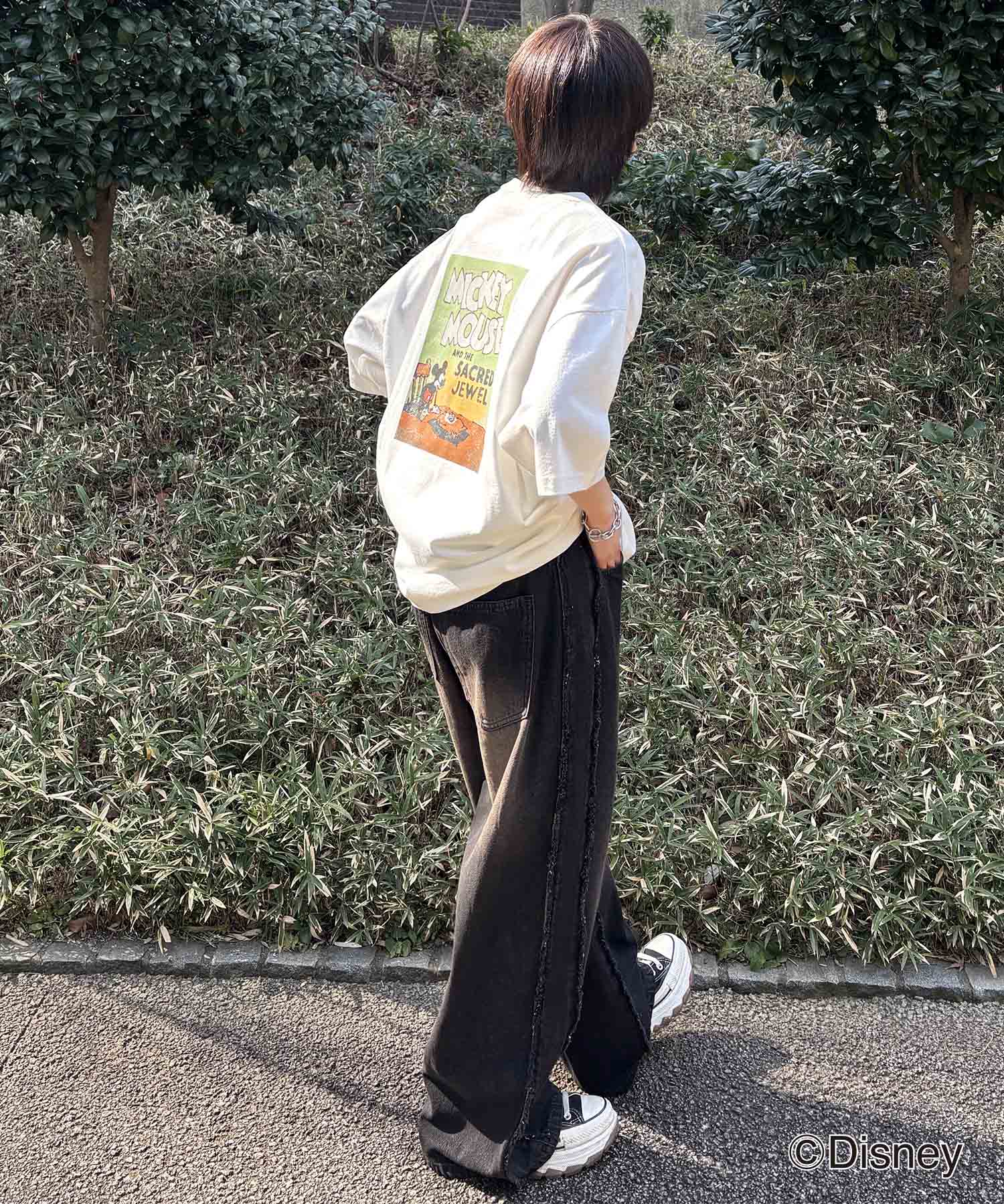 25SS Disney ヴィンテージライクプリント ミッキー ポスタープリント半袖Tシャツ