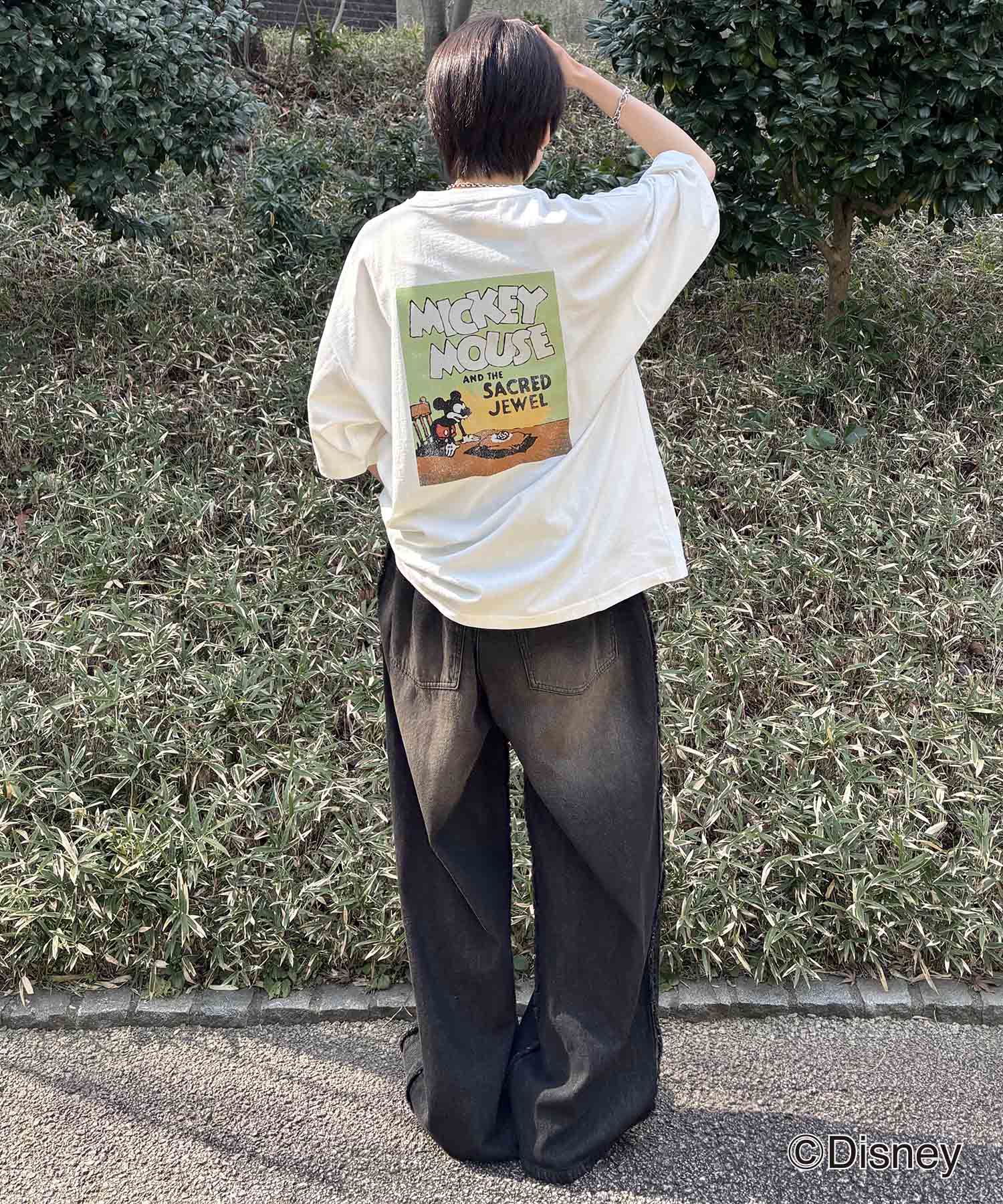 25SS Disney ヴィンテージライクプリント ミッキー ポスタープリント半袖Tシャツ