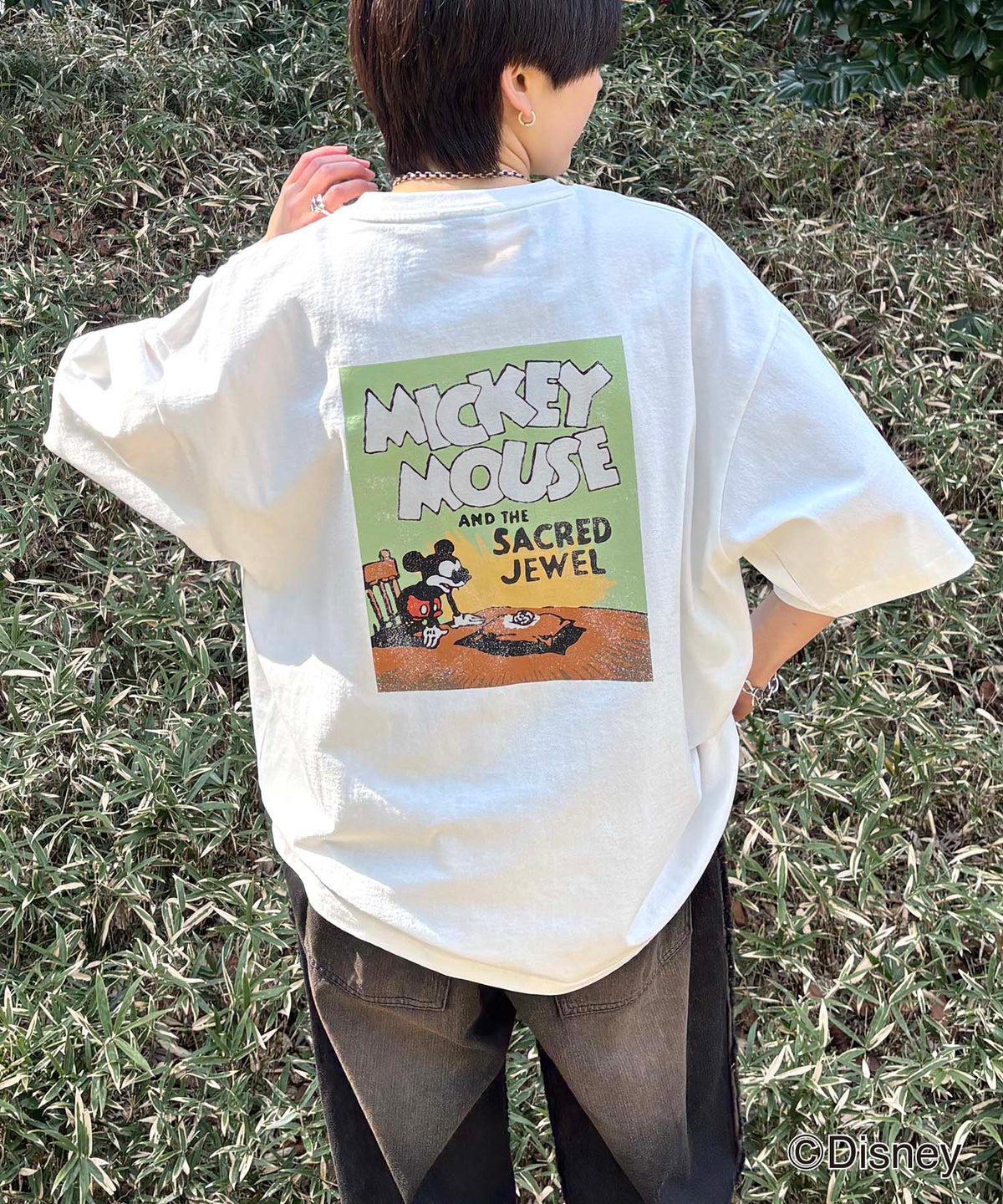 25SS Disney ヴィンテージライクプリント ミッキー ポスタープリント半袖Tシャツ