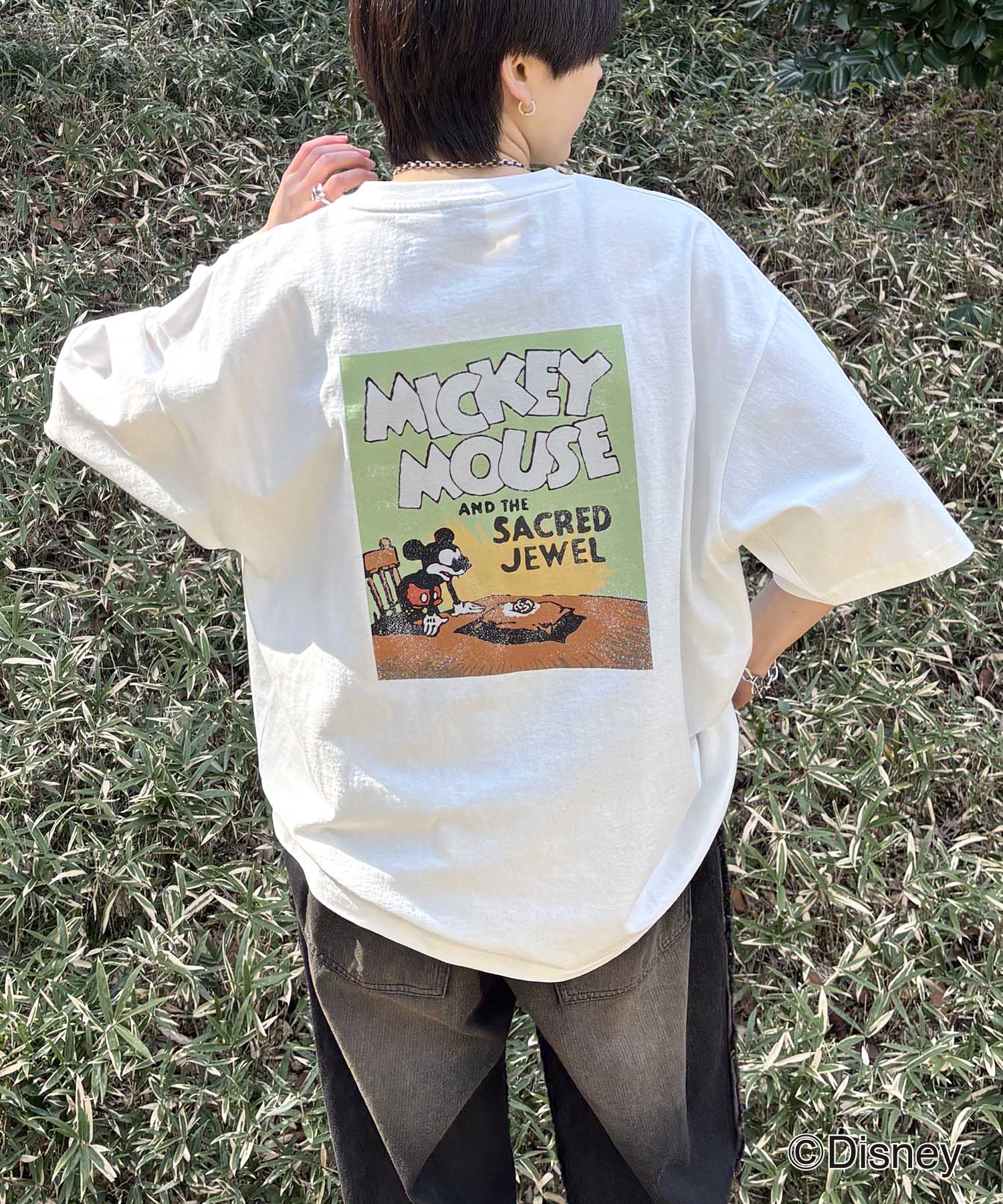 25SS Disney ヴィンテージライクプリント ミッキー ポスタープリント半袖Tシャツ