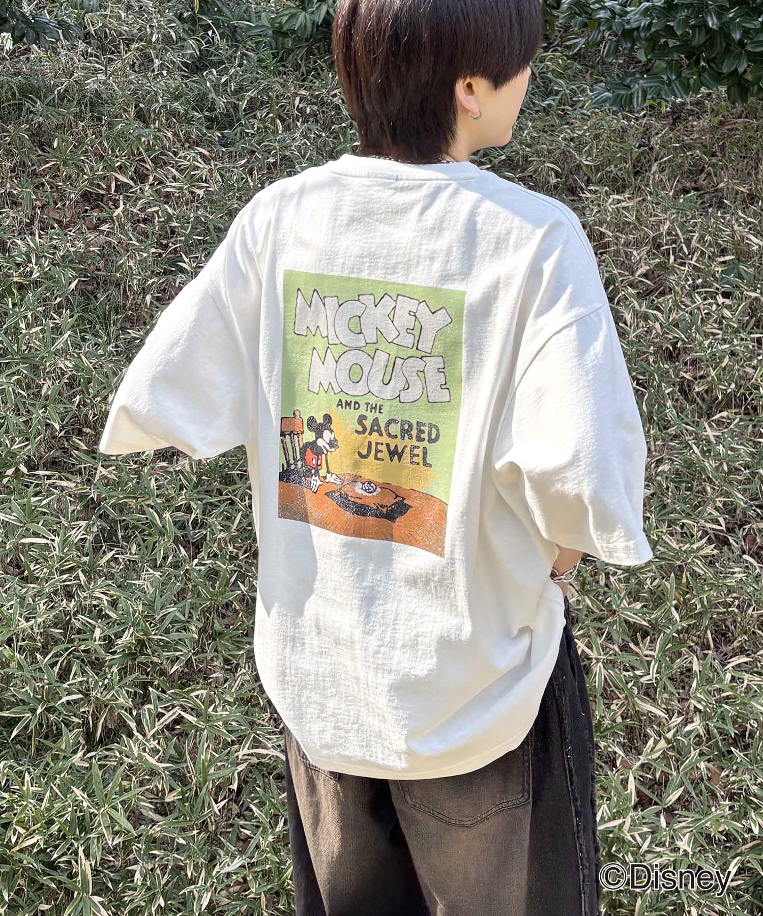25SS Disney ヴィンテージライクプリント ミッキー ポスタープリント半袖Tシャツ