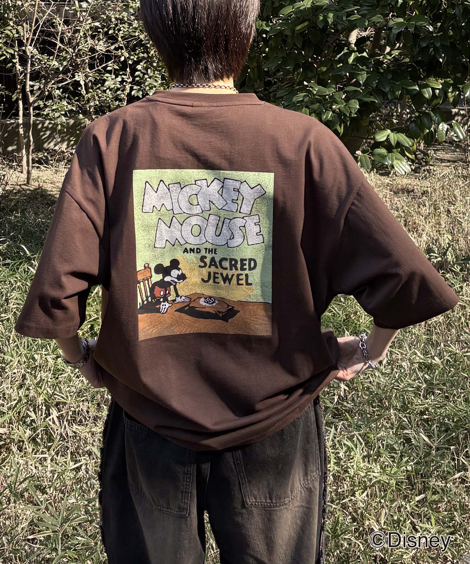 25SS Disney ヴィンテージライクプリント ミッキー ポスタープリント半袖Tシャツ