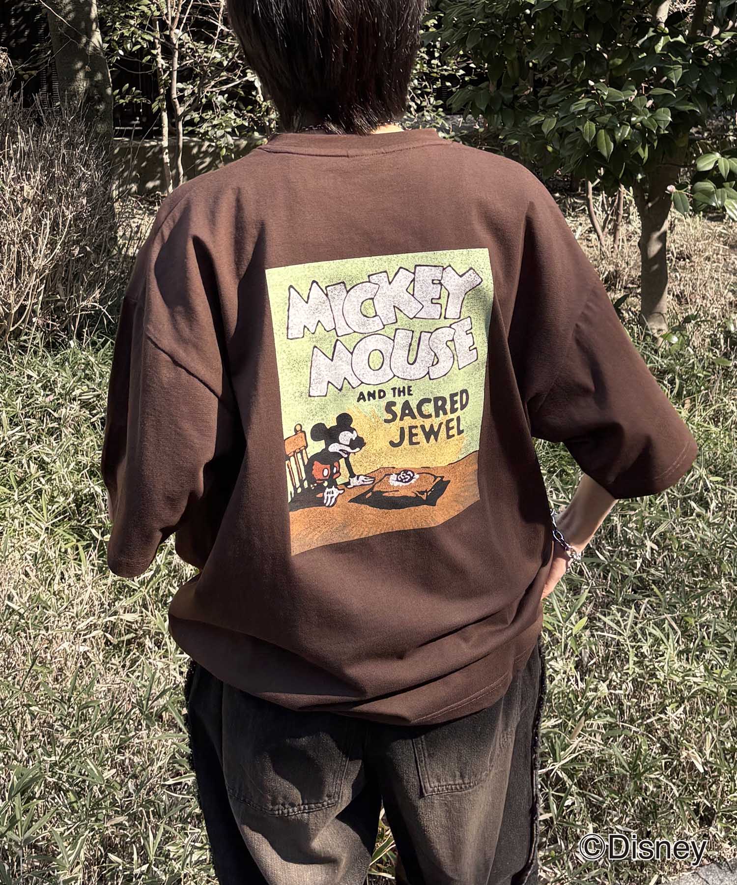 25SS Disney ヴィンテージライクプリント ミッキー ポスタープリント半袖Tシャツ