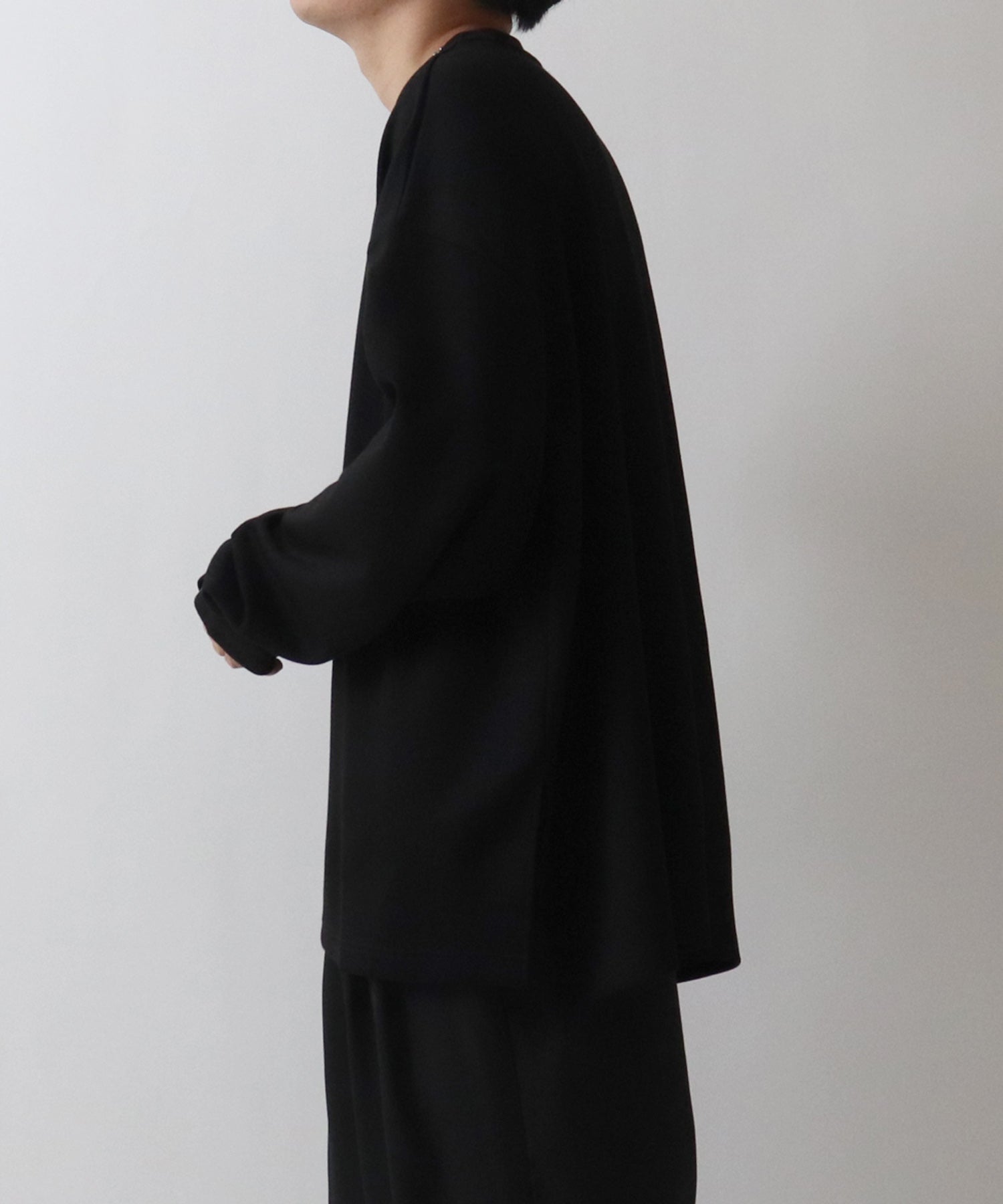 ドレープトロミ オーバーサイズ ワンポイント ビッグシルエット ダンボールニット プルオーバースウェット