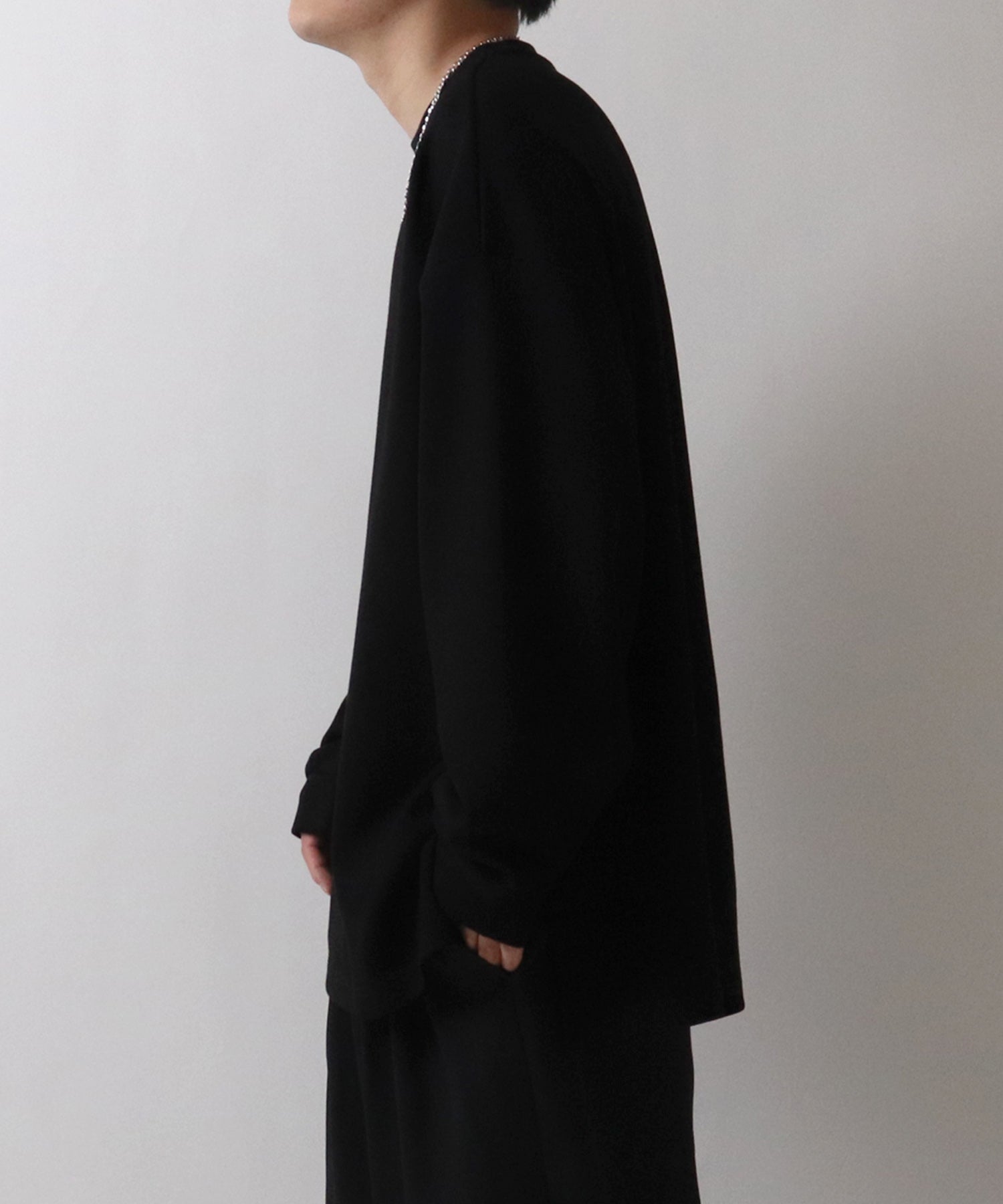 ドレープトロミ オーバーサイズ ワンポイント ビッグシルエット ダンボールニット プルオーバースウェット