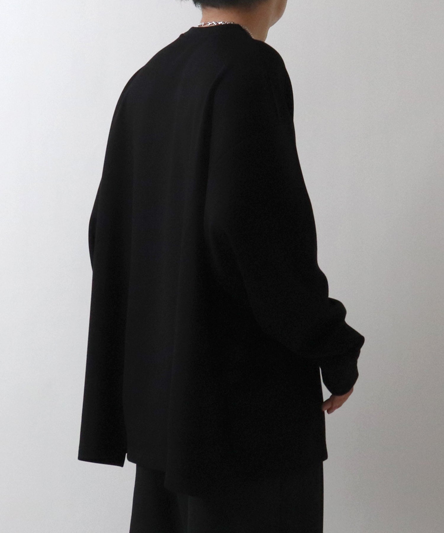 ドレープトロミ オーバーサイズ ワンポイント ビッグシルエット ダンボールニット プルオーバースウェット