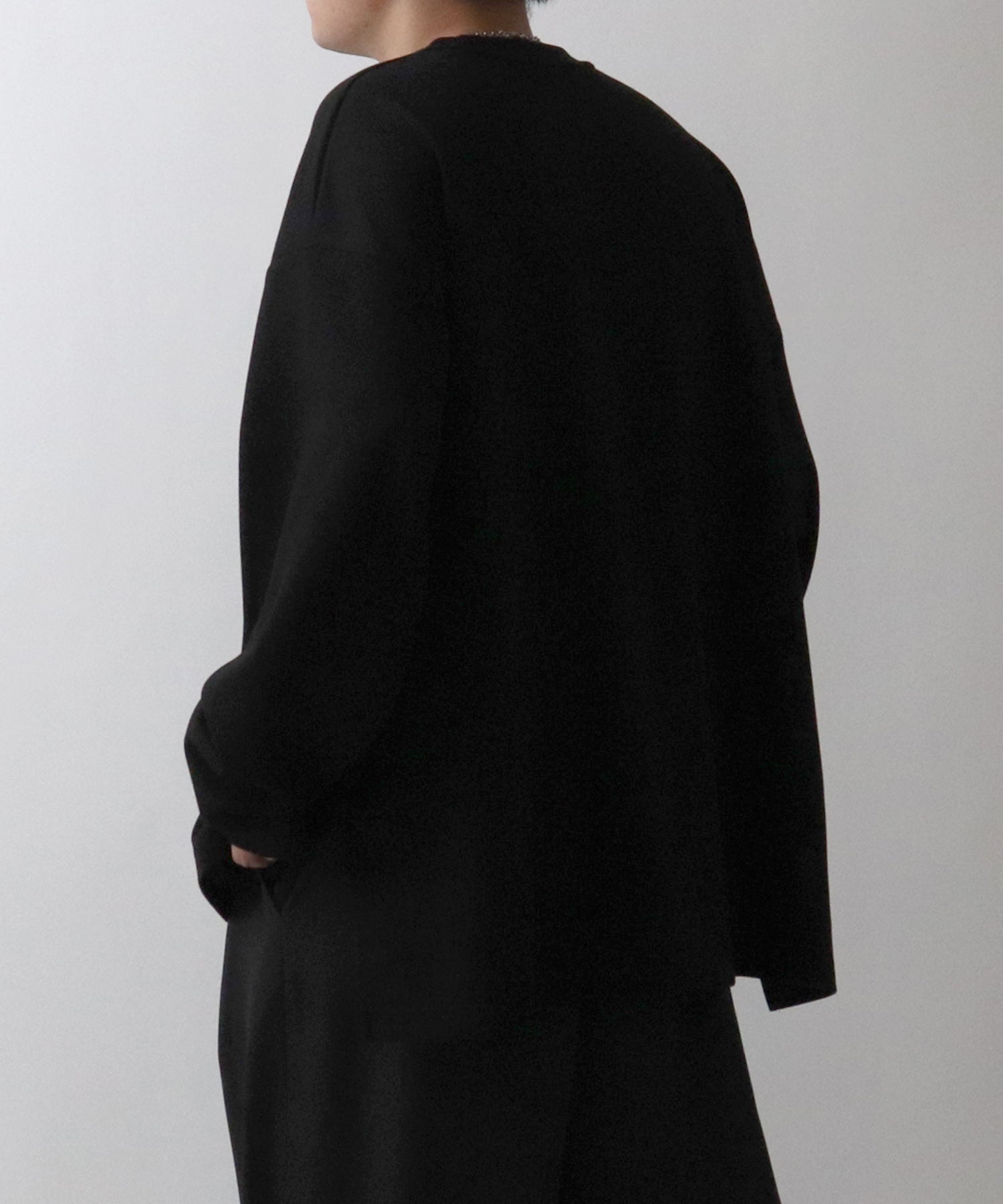 ドレープトロミ オーバーサイズ ワンポイント ビッグシルエット ダンボールニット プルオーバースウェット