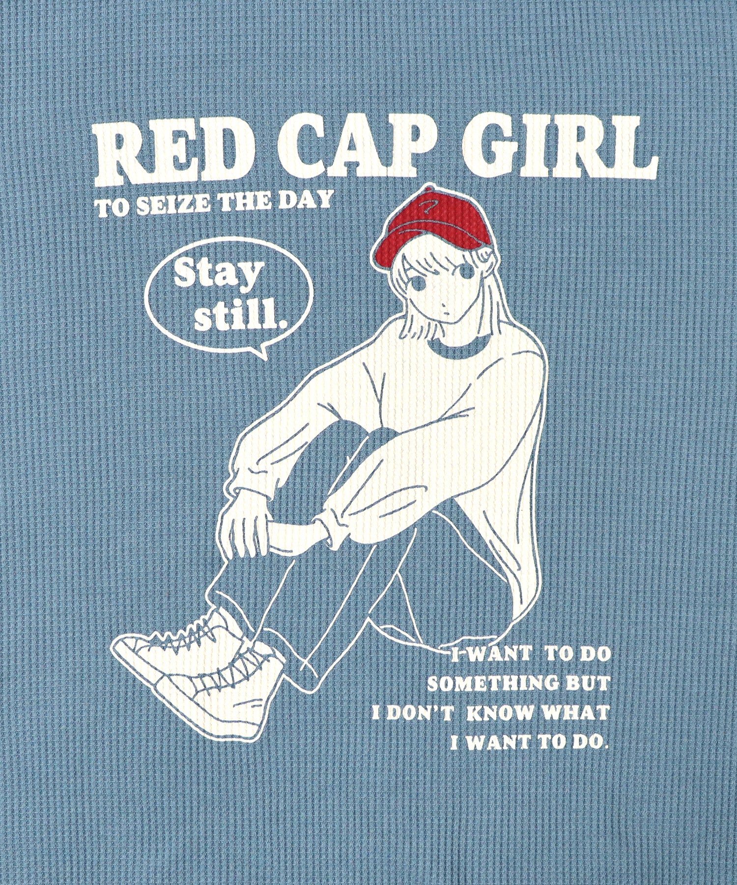 【RED CAP GIRL】25SS アウトステッチ ビッグシルエットワッフルロンT