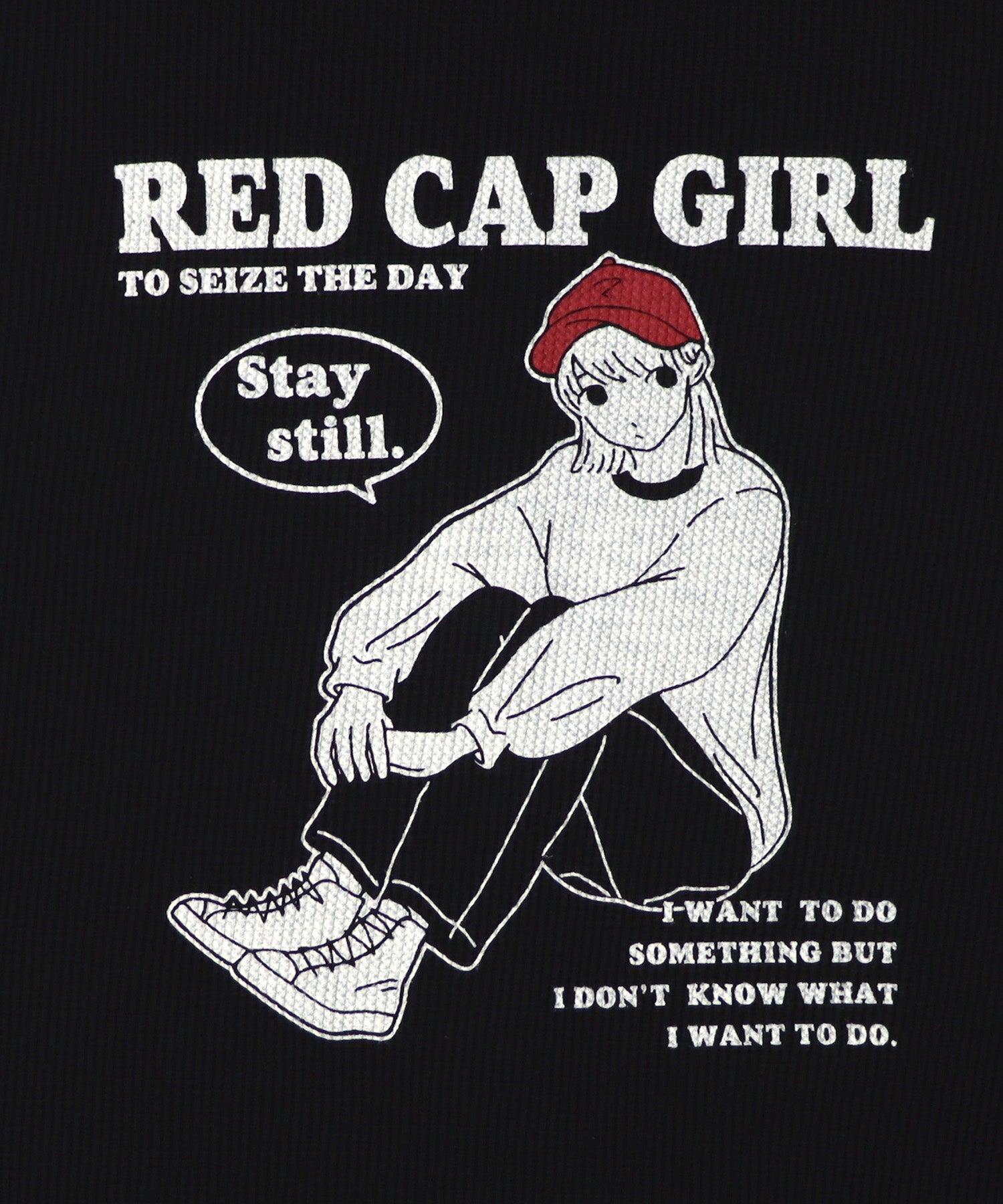 【RED CAP GIRL】25SS アウトステッチ ビッグシルエットワッフルロンT