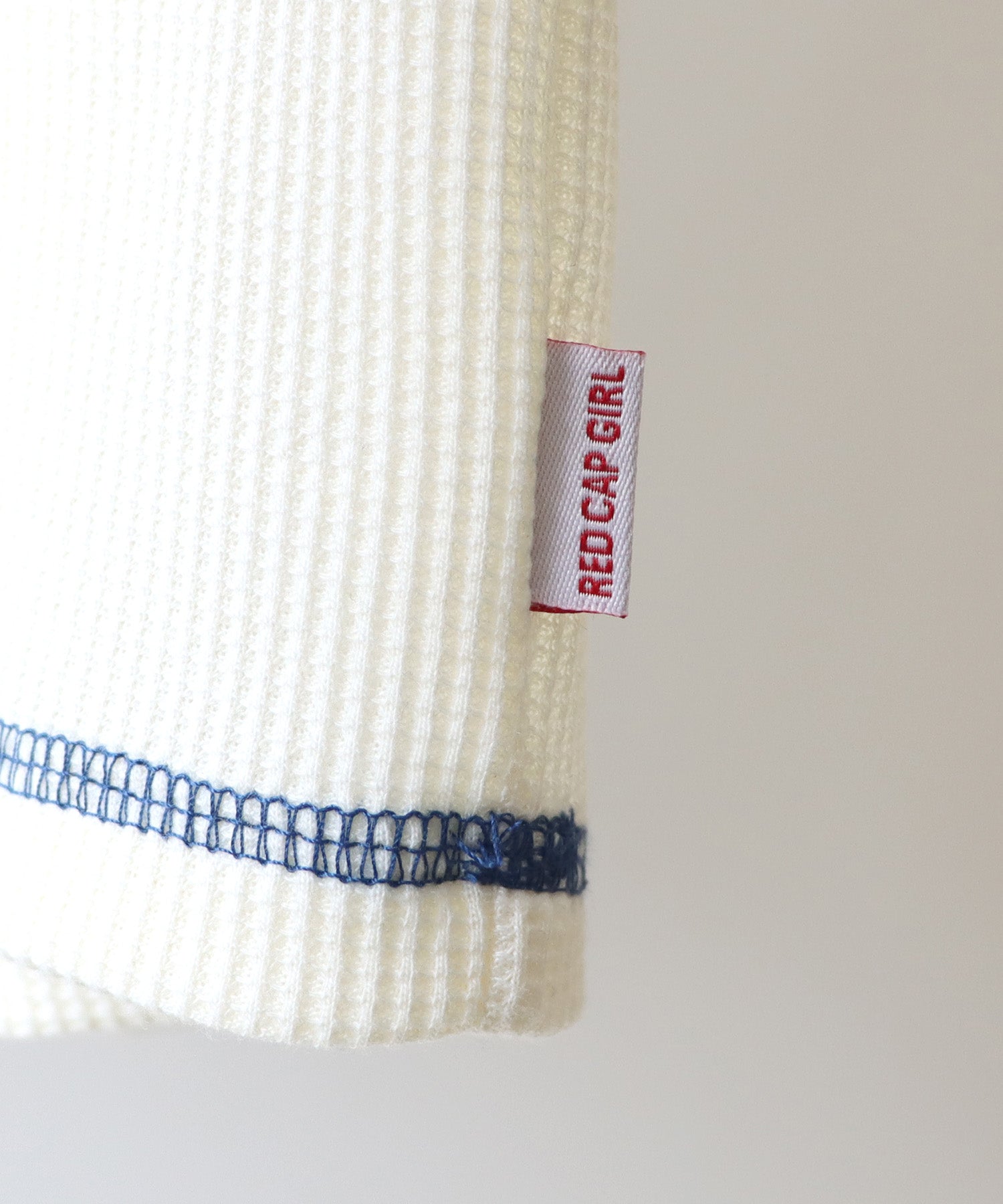【RED CAP GIRL】25SS アウトステッチ / ワンポイント胸刺繍 ビッグシルエットワッフルロンT
