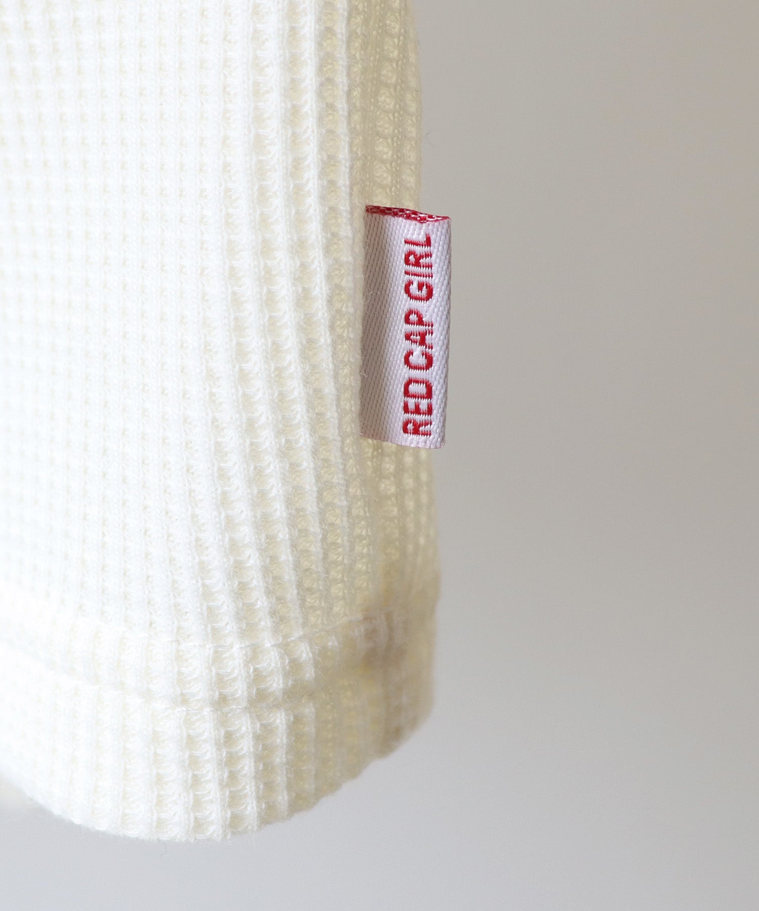 【RED CAP GIRL】25SS アウトステッチ / ワンポイント胸刺繍 ビッグシルエットワッフルロンT