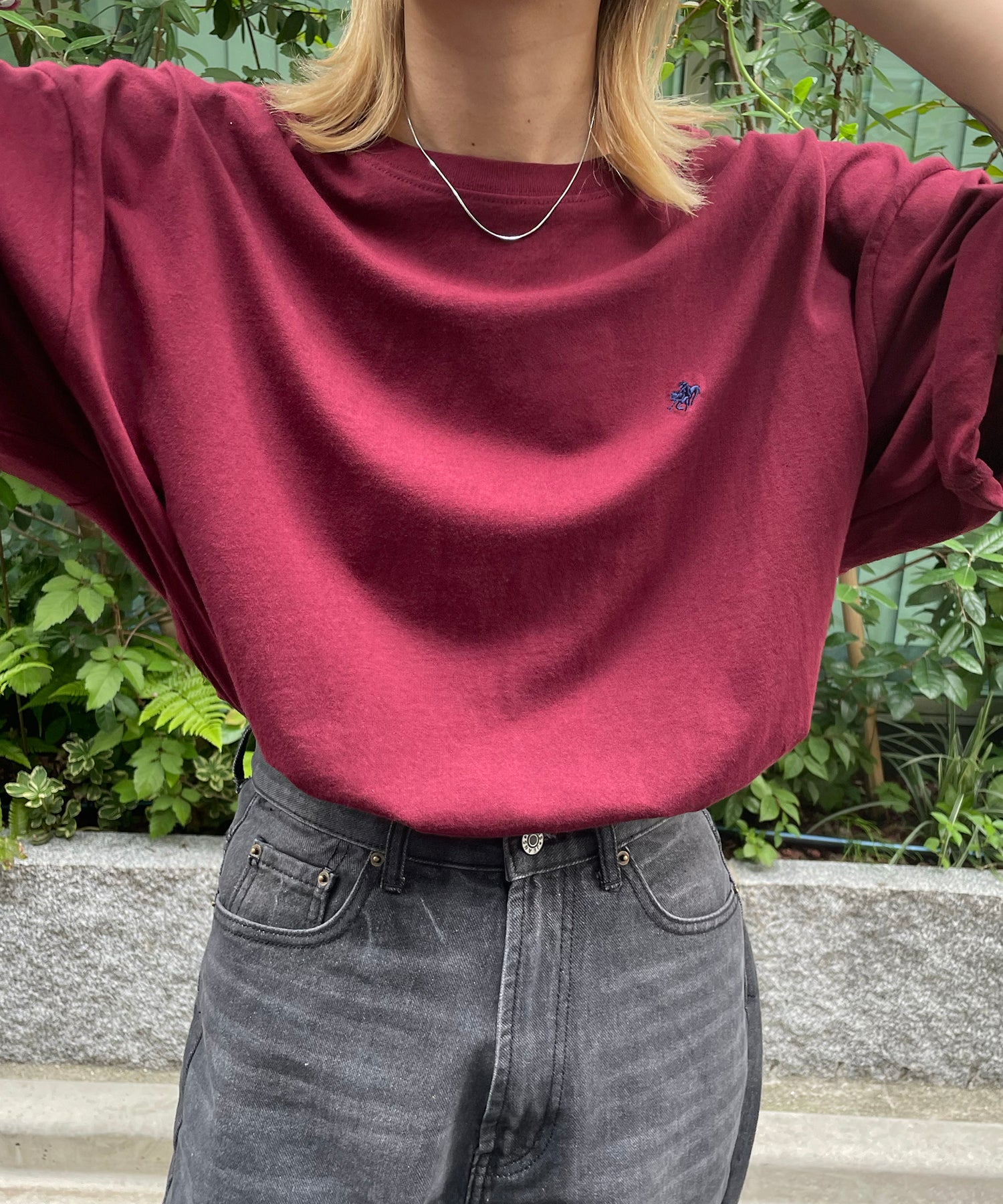 【POLO BCS】別注 ワンポイント刺繍 ベーシック  ビッグシルエット半袖Tシャツ