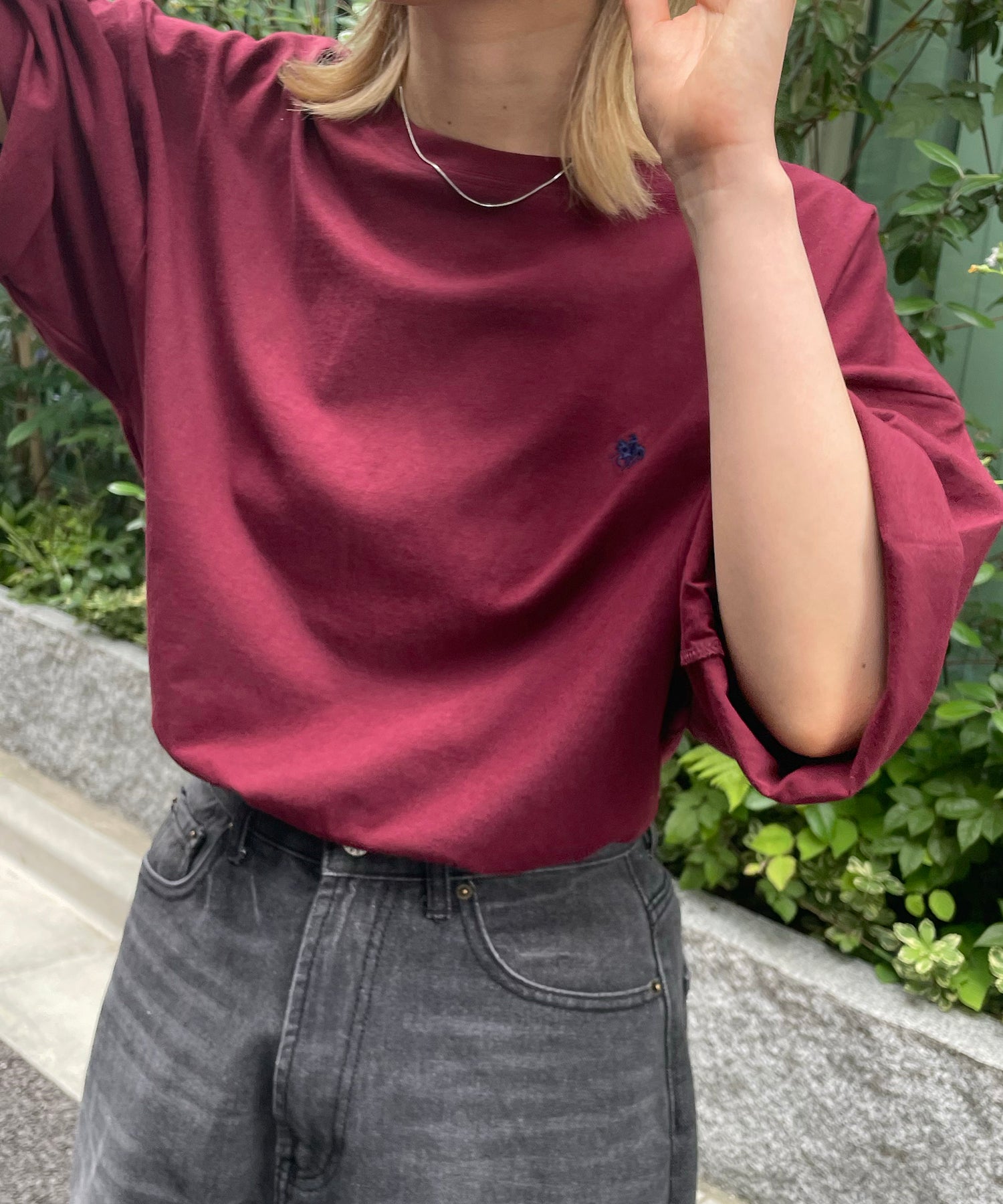【POLO BCS】別注 ワンポイント刺繍 ベーシック  ビッグシルエット半袖Tシャツ