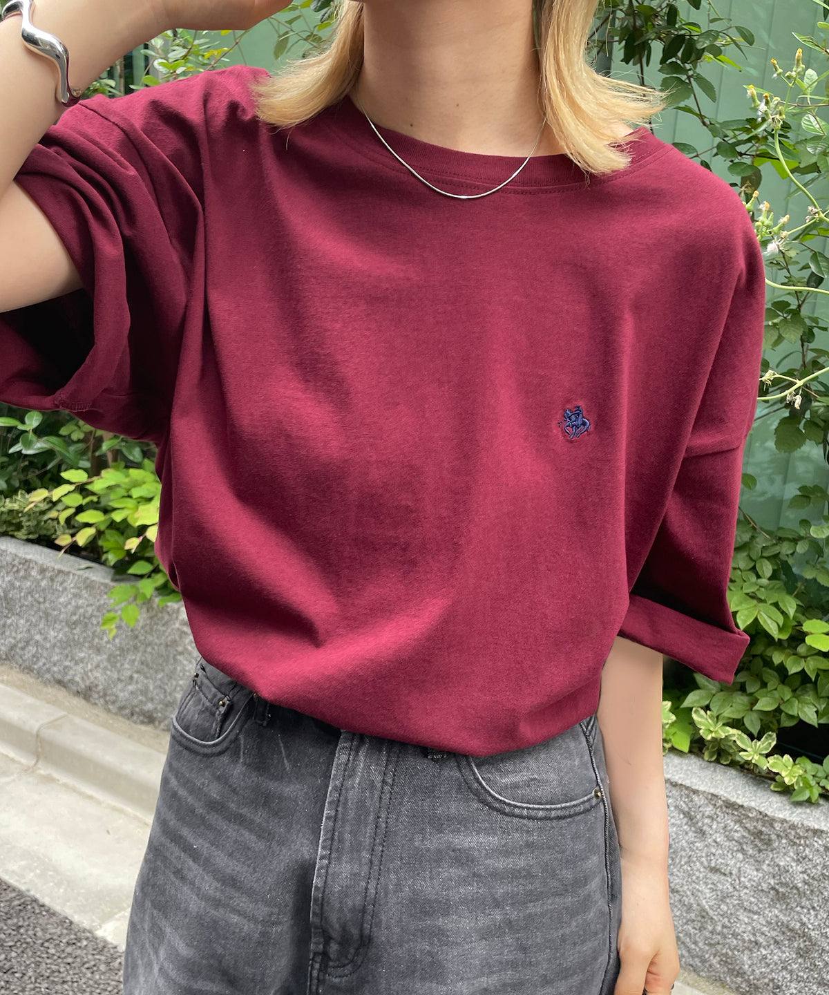 【POLO BCS】別注 ワンポイント刺繍 ベーシック  ビッグシルエット半袖Tシャツ