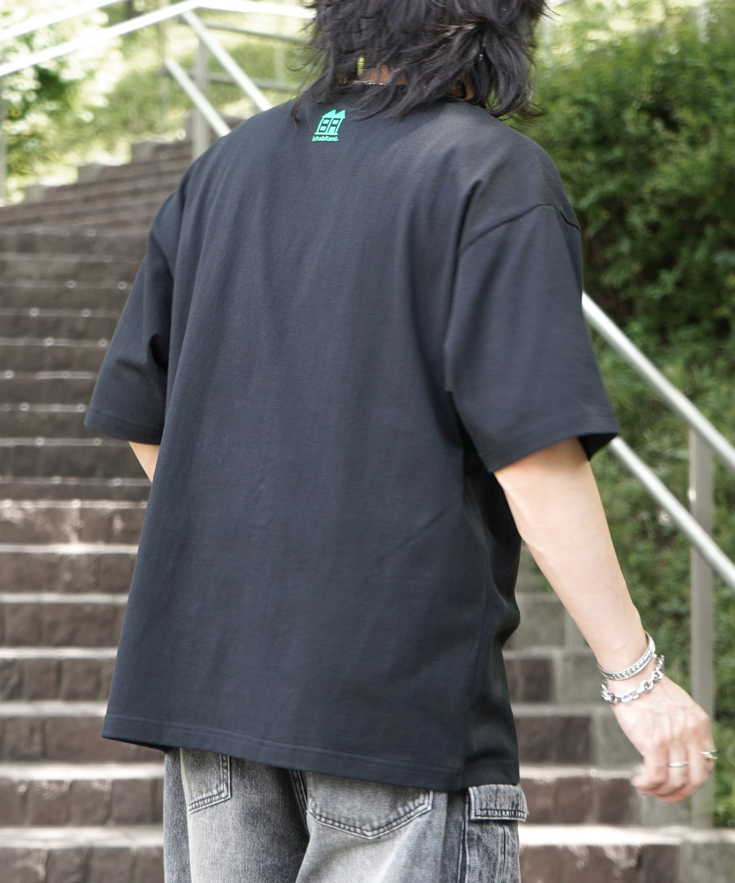 25SS【INHABITANT】ビッグシルエット ワンポイント刺繍 ポケット 半袖Tシャツ