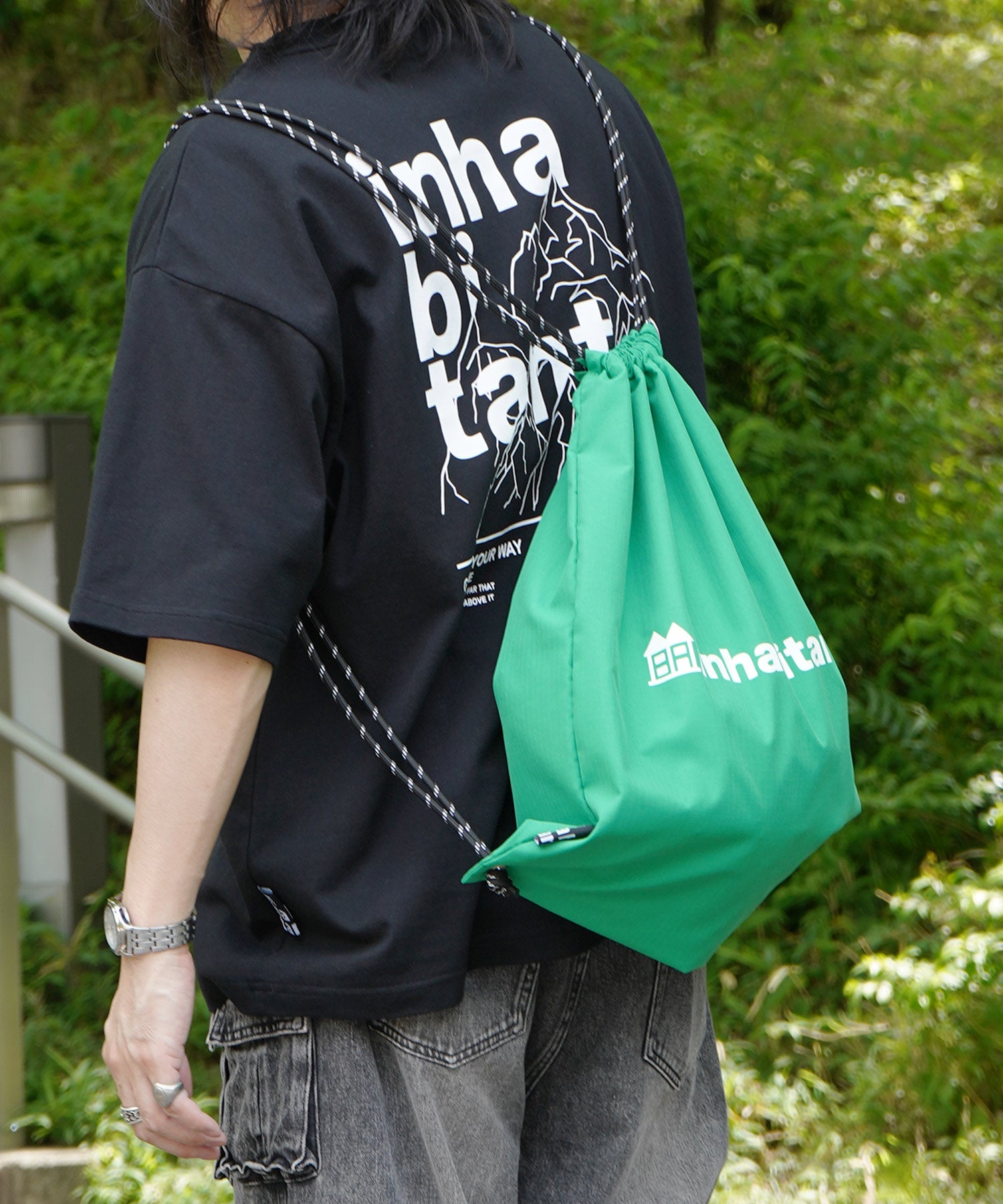 25SS【INHABITANT】ワンポイント ブランドロゴプリント ベーシック ナップザック