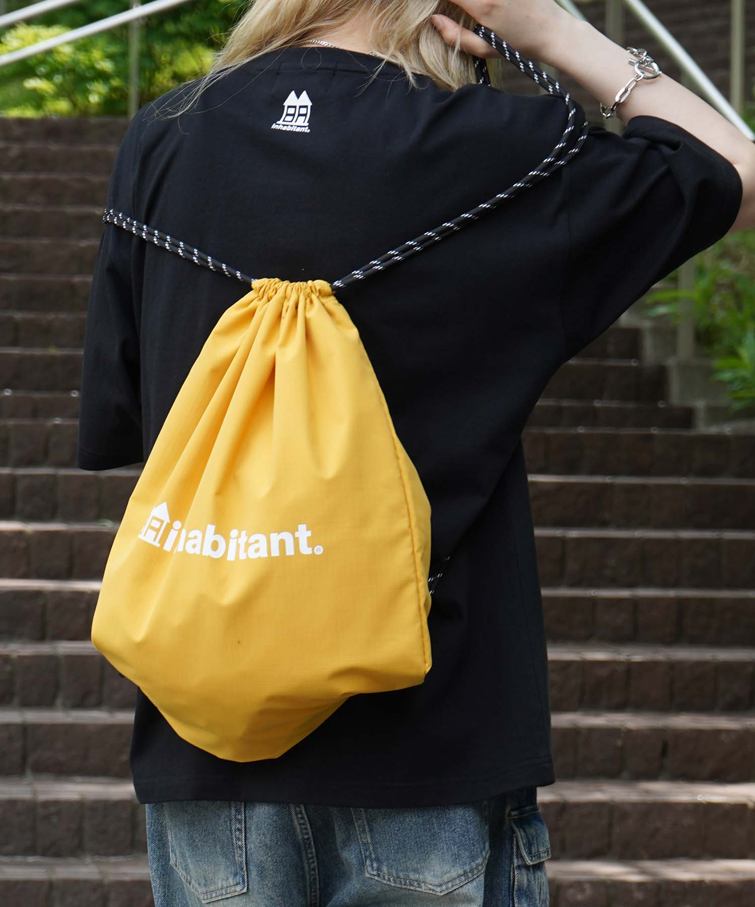 25SS【INHABITANT】ワンポイント ブランドロゴプリント ベーシック ナップザック