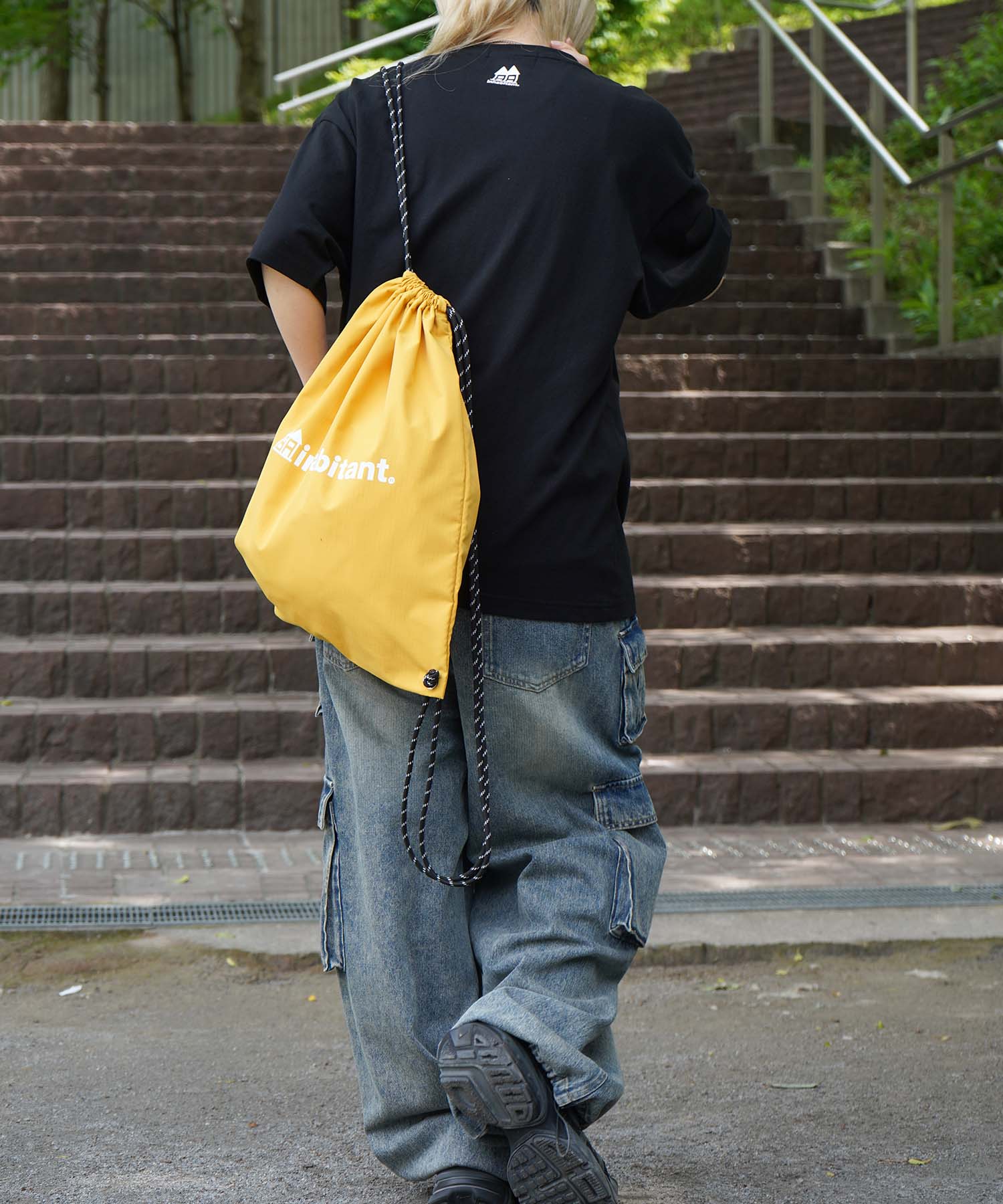 25SS【INHABITANT】ワンポイント ブランドロゴプリント ベーシック ナップザック