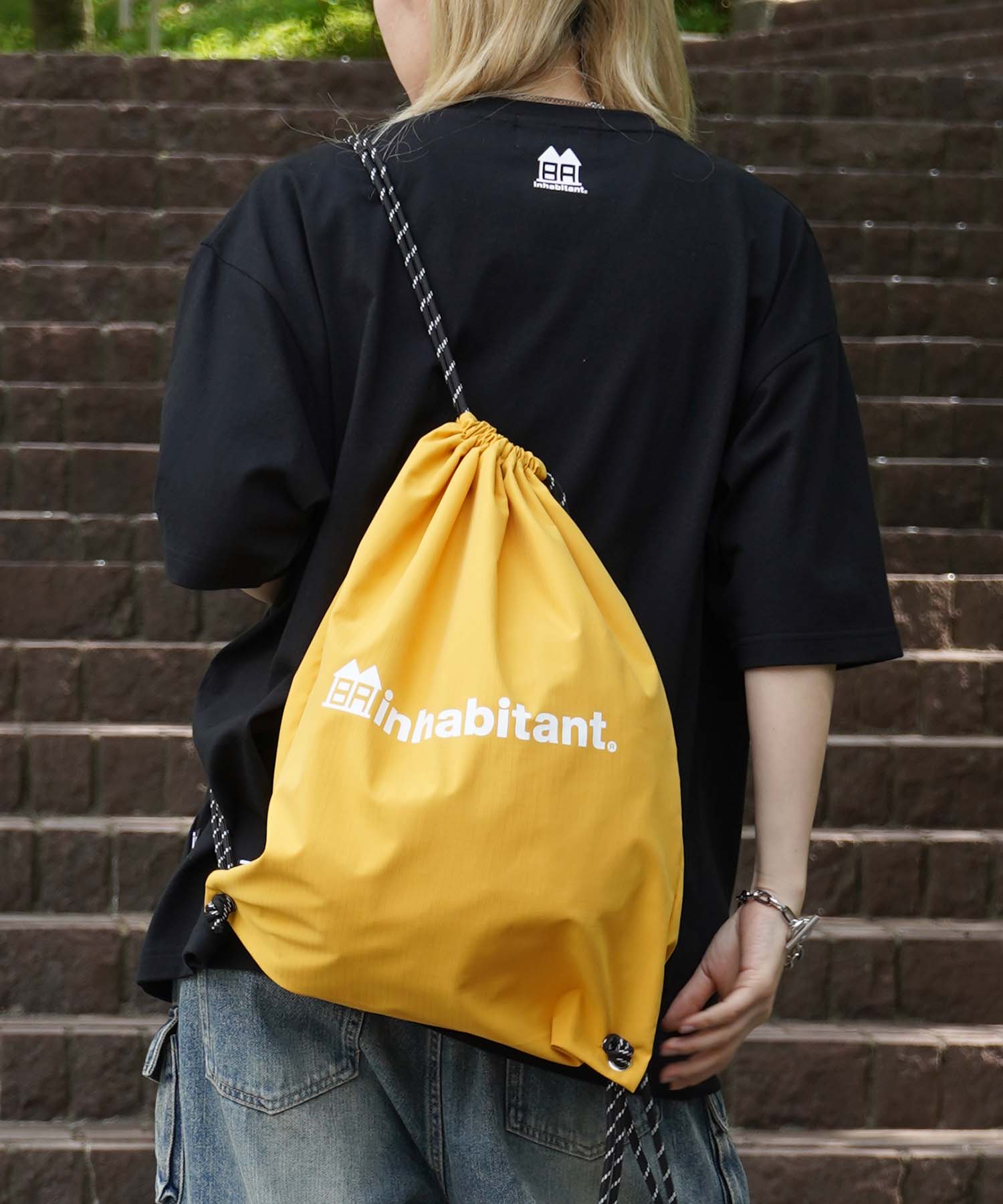 25SS【INHABITANT】ワンポイント ブランドロゴプリント ベーシック ナップザック