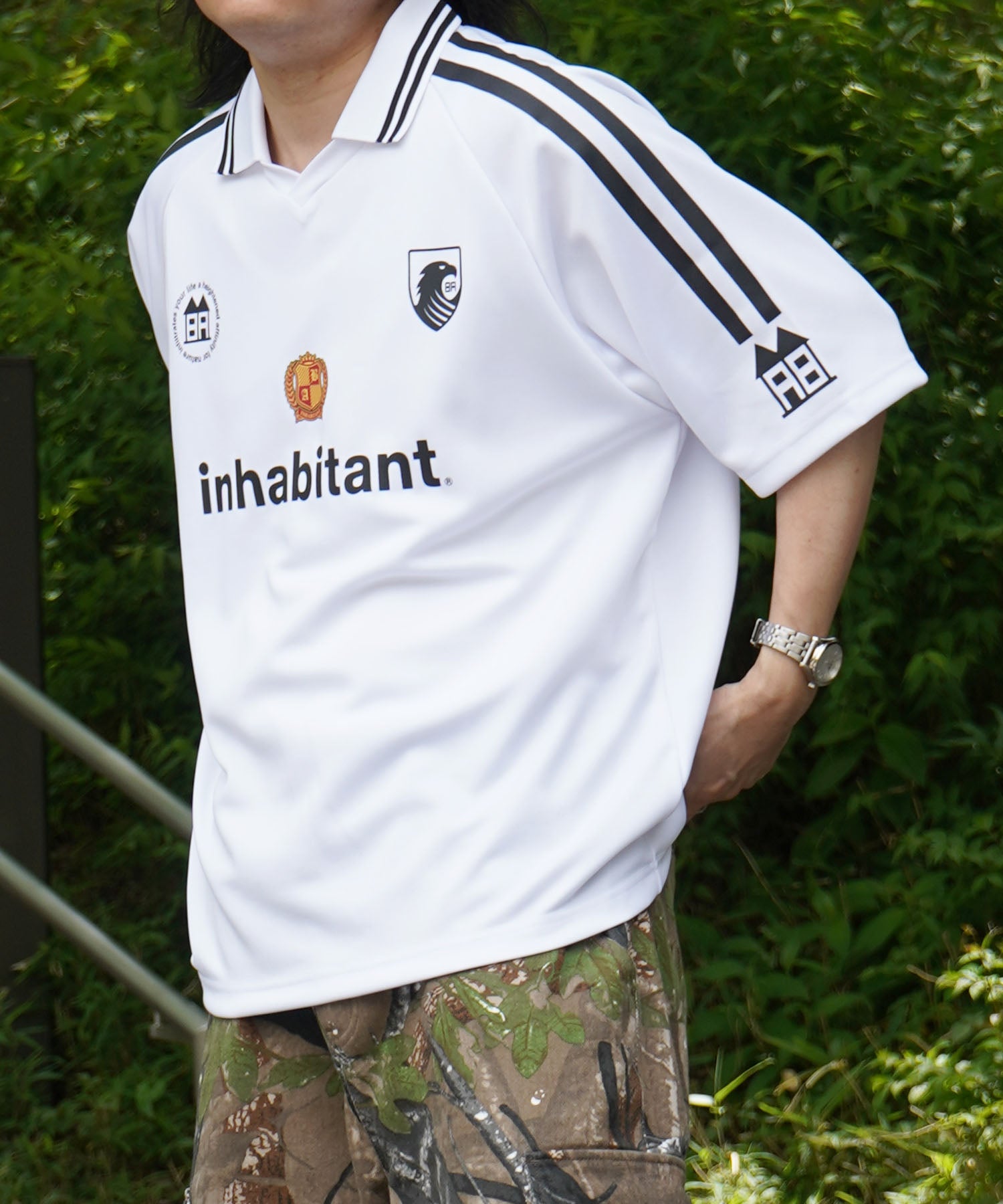 25SS【INHABITANT】ビッグシルエット ユニフォームライク 半袖サッカーTシャツ