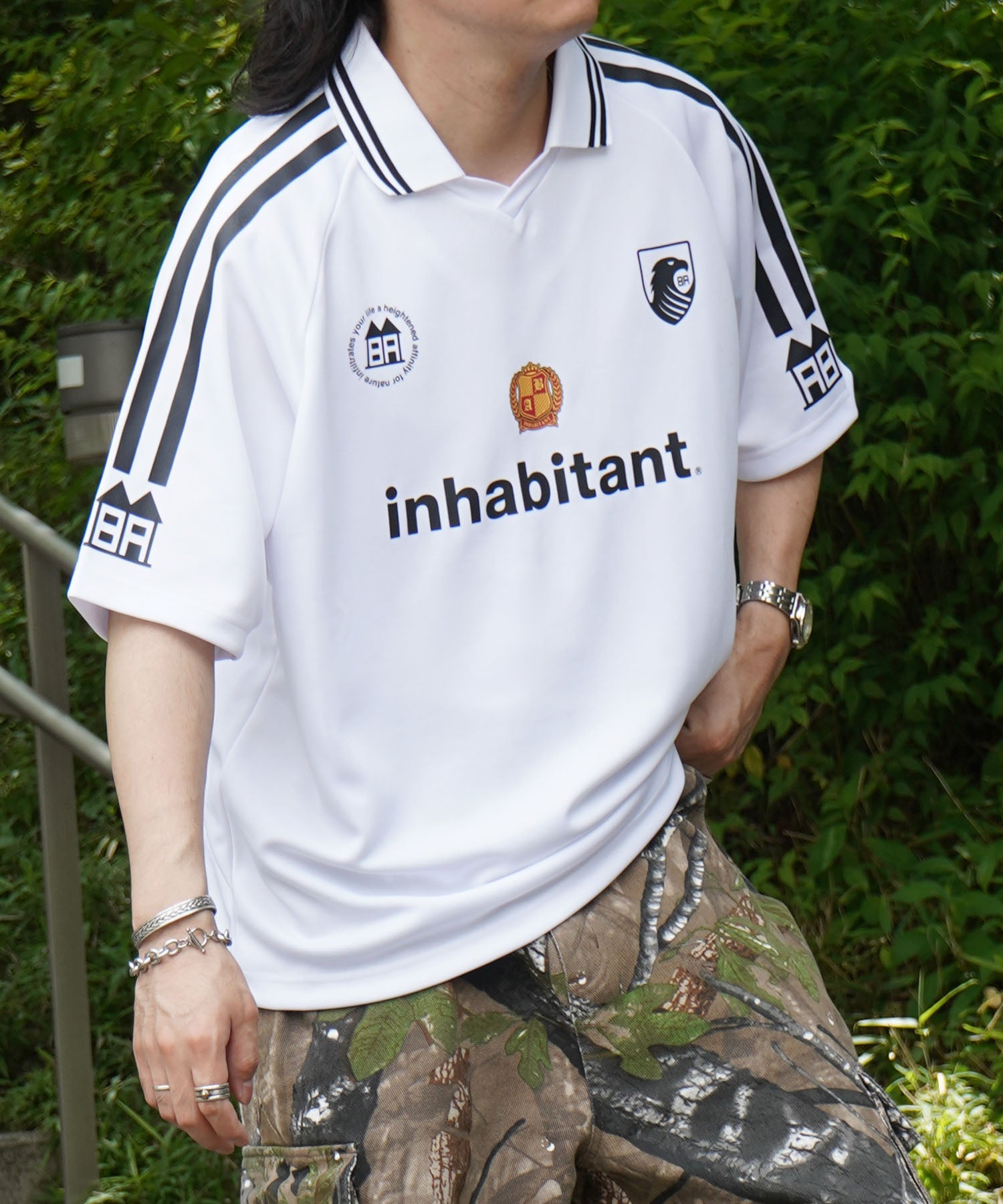 25SS【INHABITANT】ビッグシルエット ユニフォームライク 半袖サッカーTシャツ
