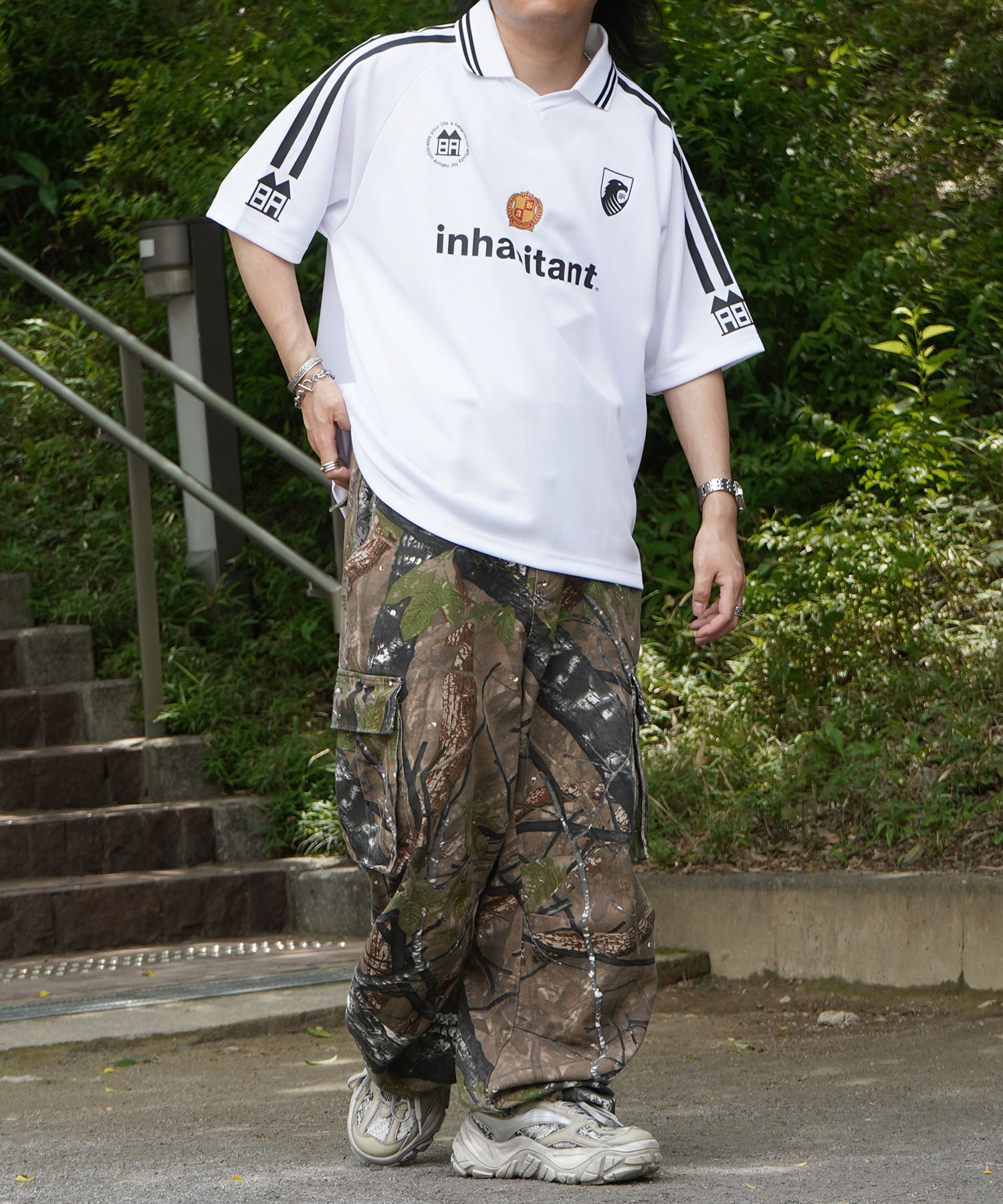 25SS【INHABITANT】ビッグシルエット ユニフォームライク 半袖サッカーTシャツ