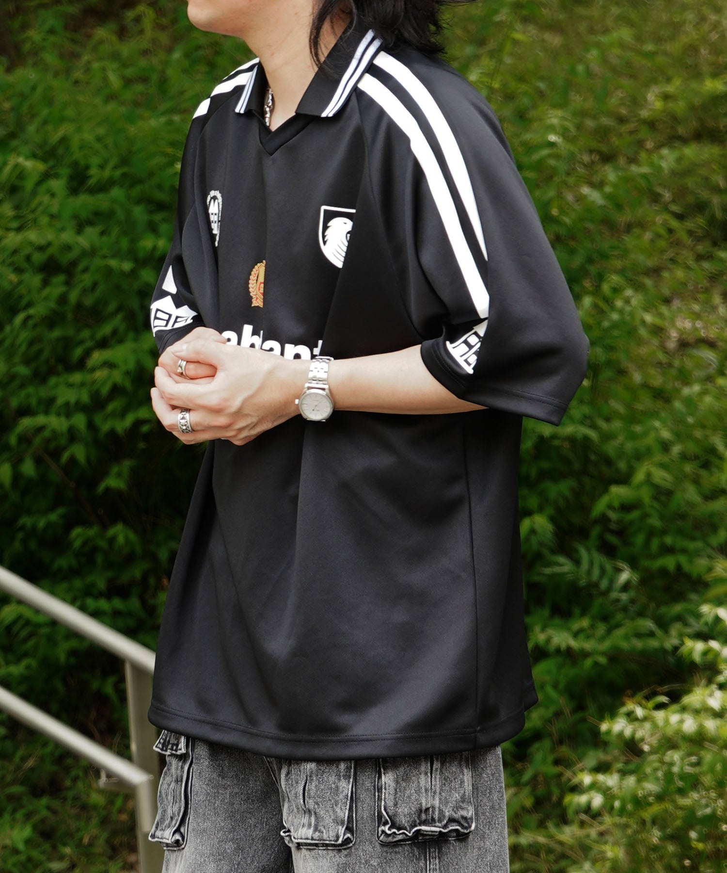 25SS【INHABITANT】ビッグシルエット ユニフォームライク 半袖サッカーTシャツ