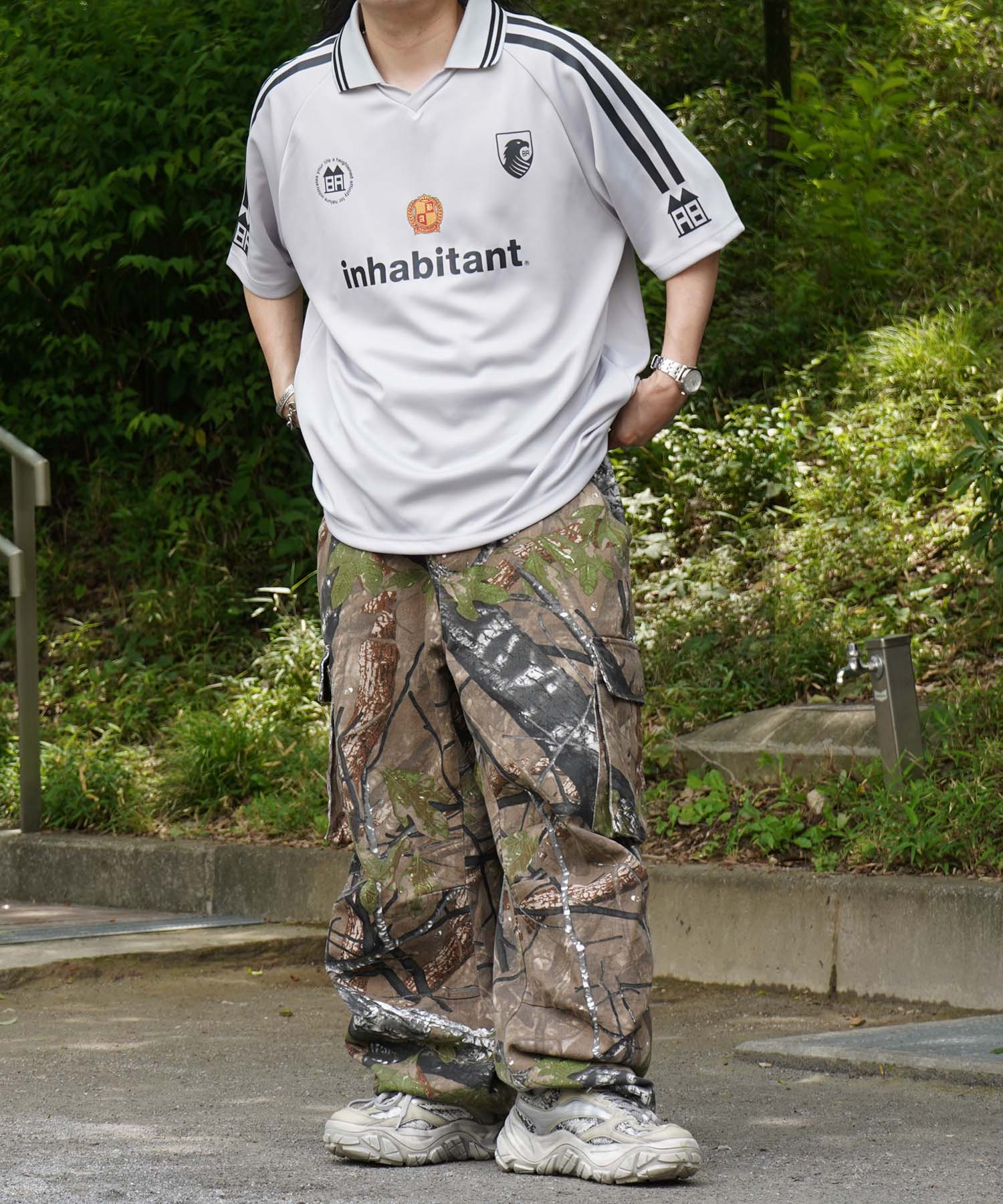 25SS【INHABITANT】ビッグシルエット ユニフォームライク 半袖サッカーTシャツ