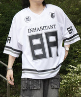 25SS【INHABITANT】ビッグシルエット フロントナンバリングプリント 半袖フットボールTシャツ