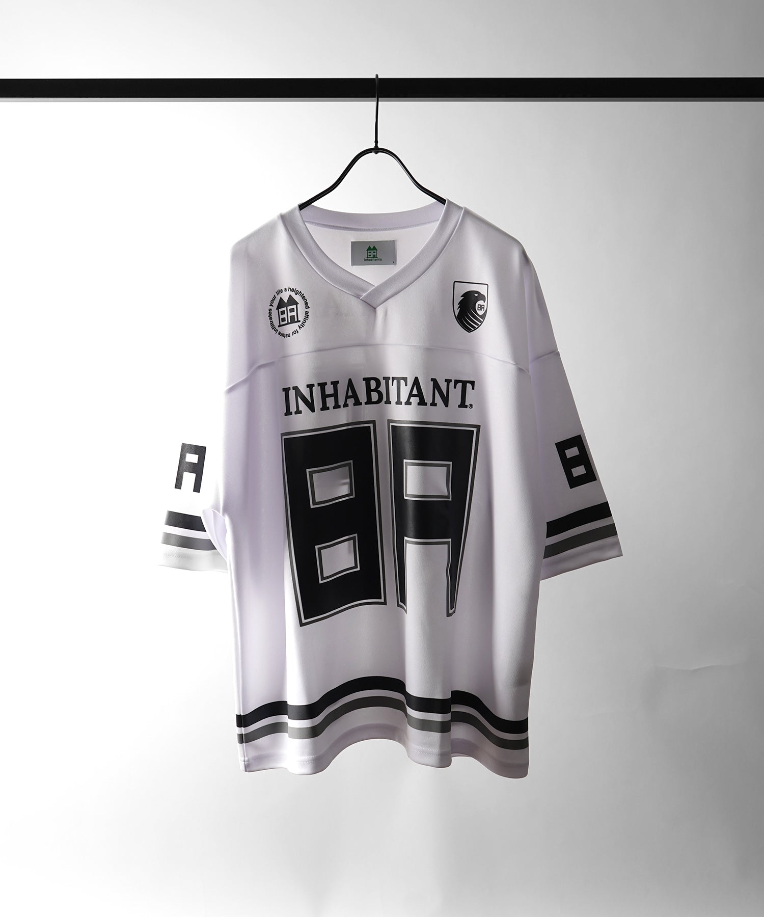 25SS【INHABITANT】ビッグシルエット フロントナンバリングプリント 半袖フットボールTシャツ