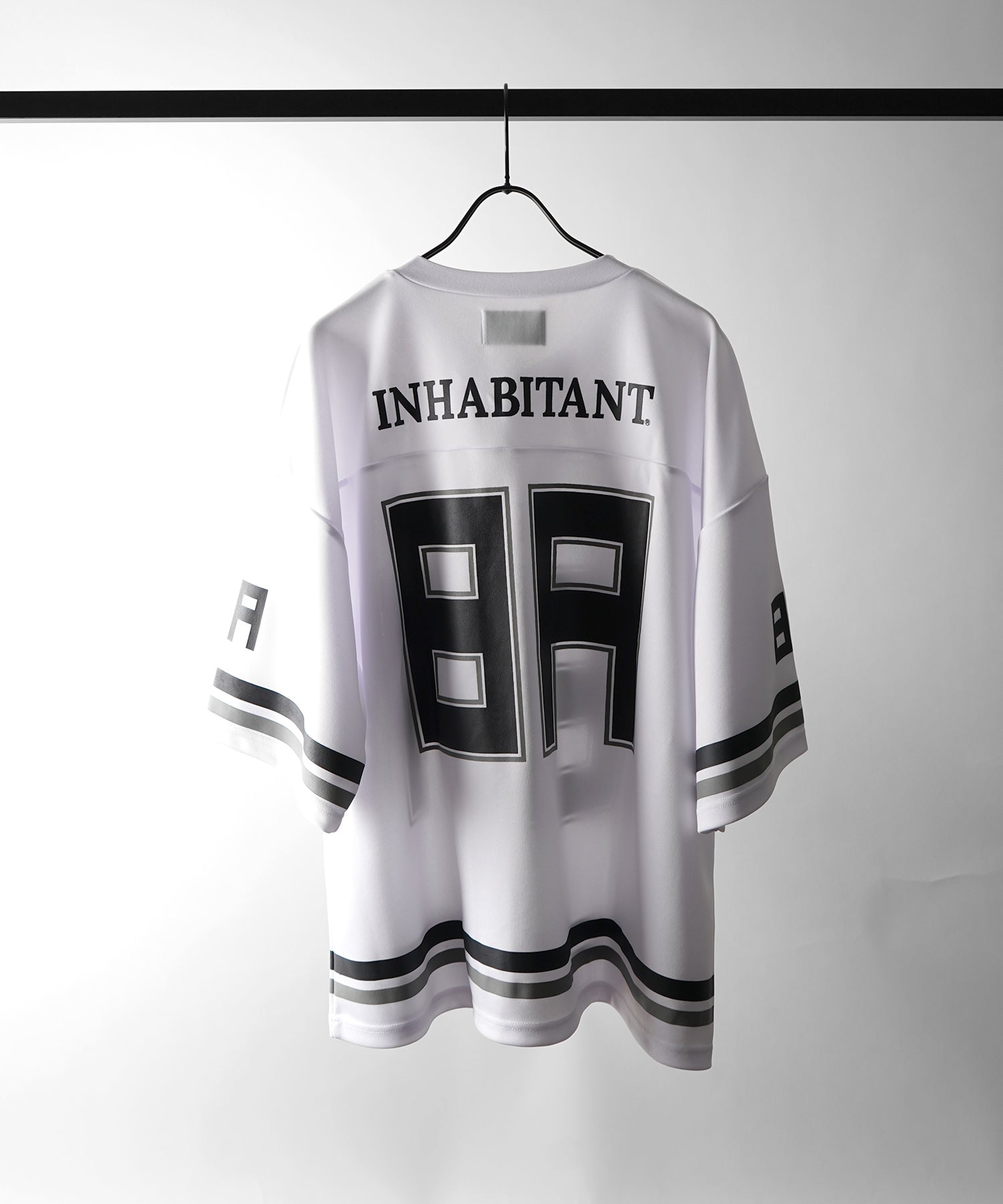 25SS【INHABITANT】ビッグシルエット フロントナンバリングプリント 半袖フットボールTシャツ