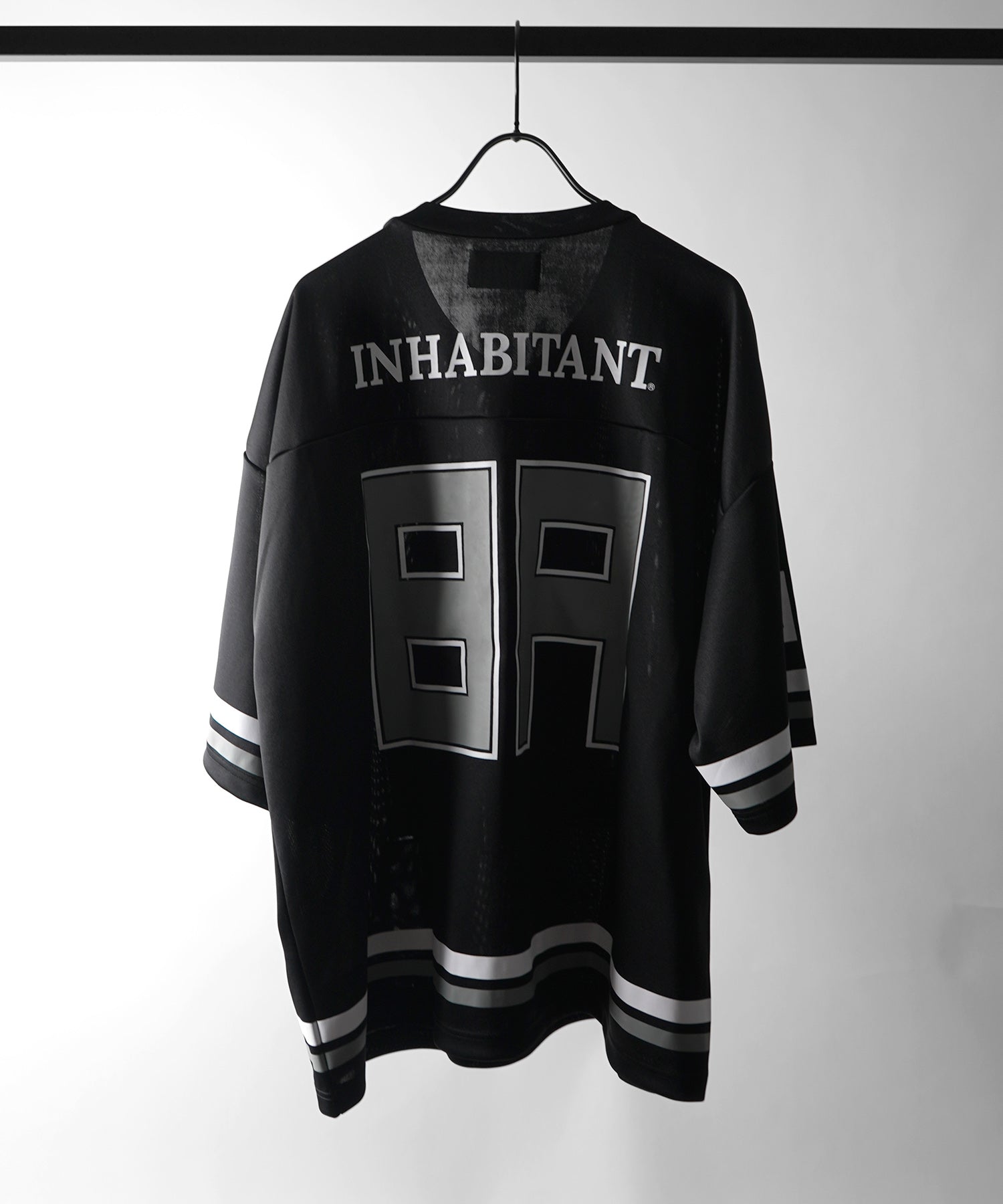 25SS【INHABITANT】ビッグシルエット フロントナンバリングプリント 半袖フットボールTシャツ