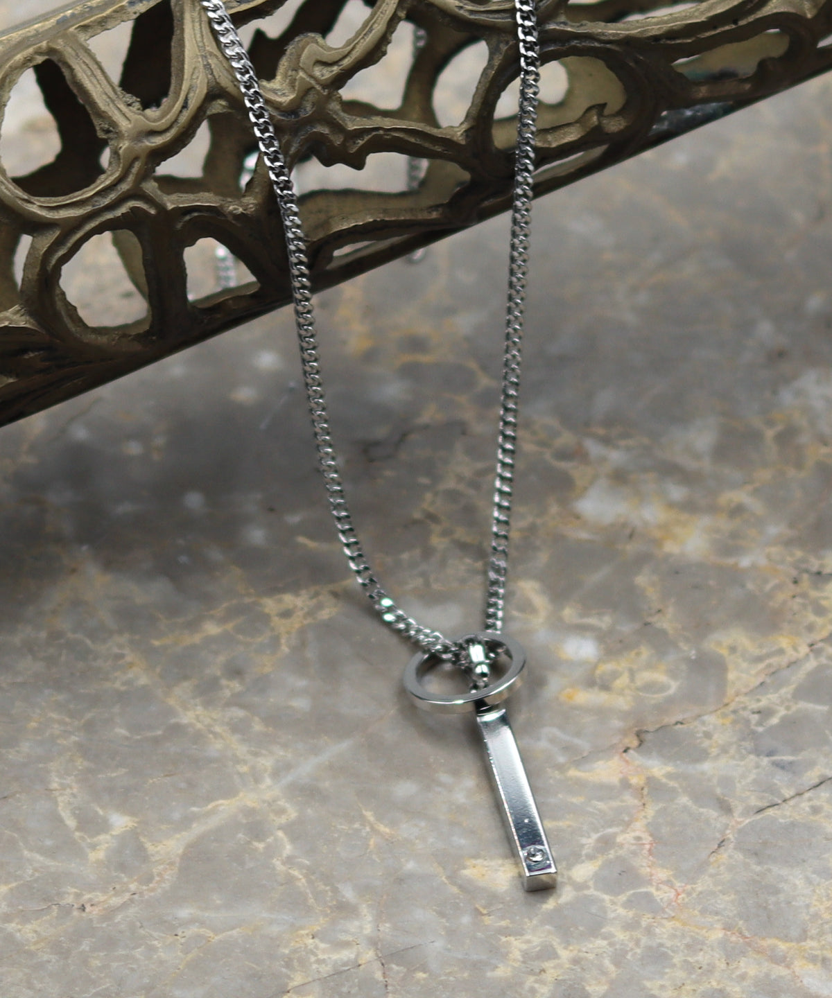 トップ付き モチーフ チャーム シルバーチェーンネックレス