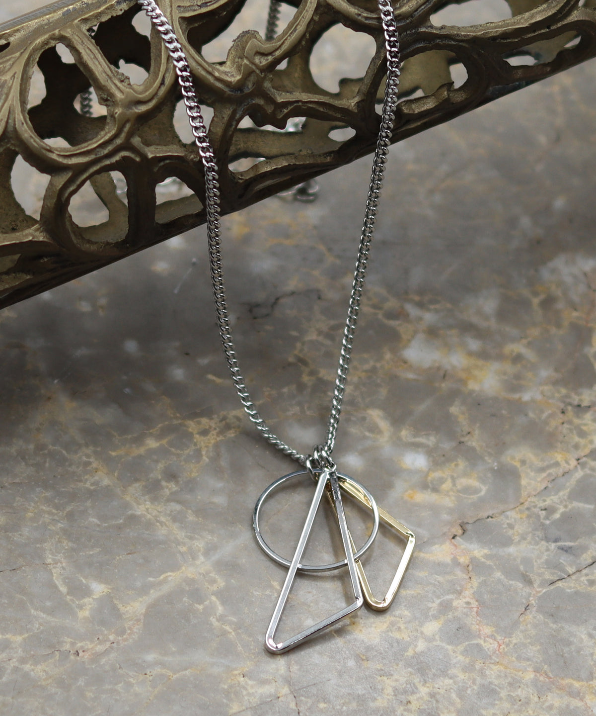 トップ付き モチーフ チャーム シルバーチェーンネックレス