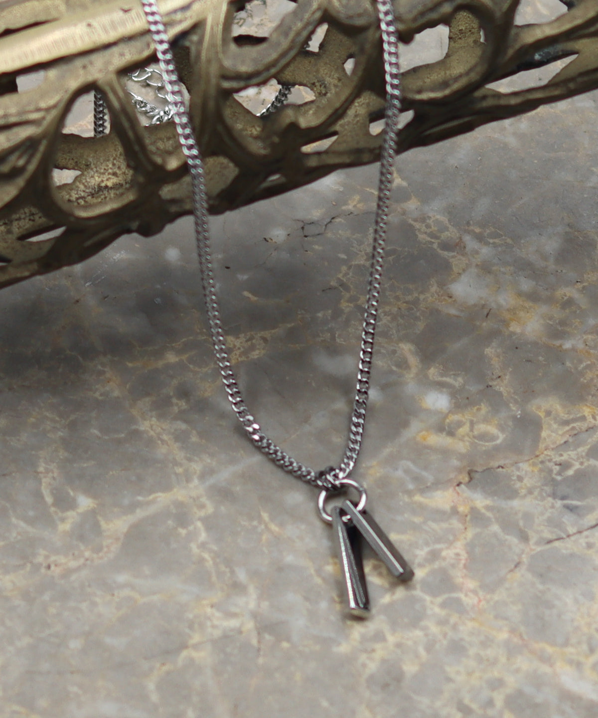 トップ付き モチーフ チャーム シルバーチェーンネックレス